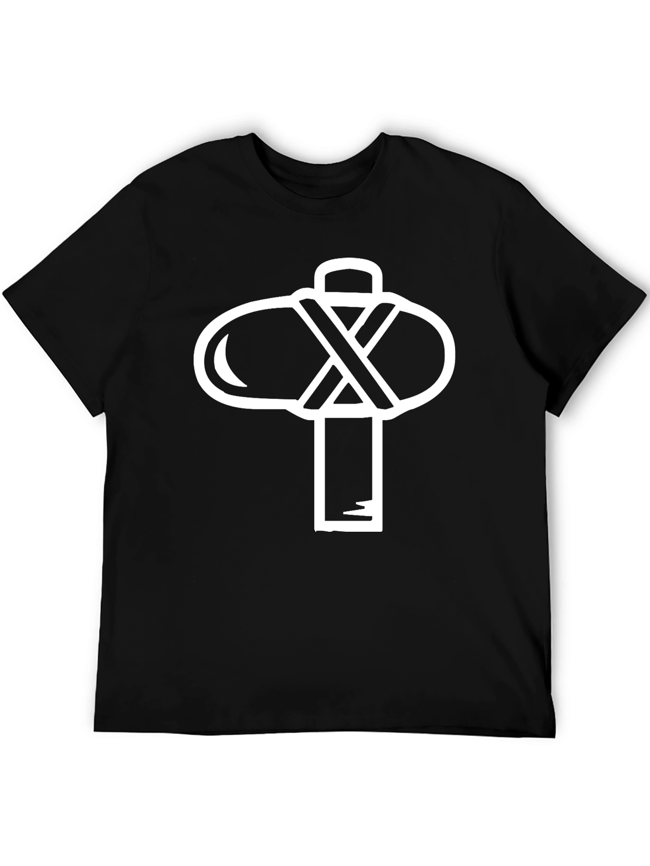 Abstract Graphic Print T-Shirt - Black