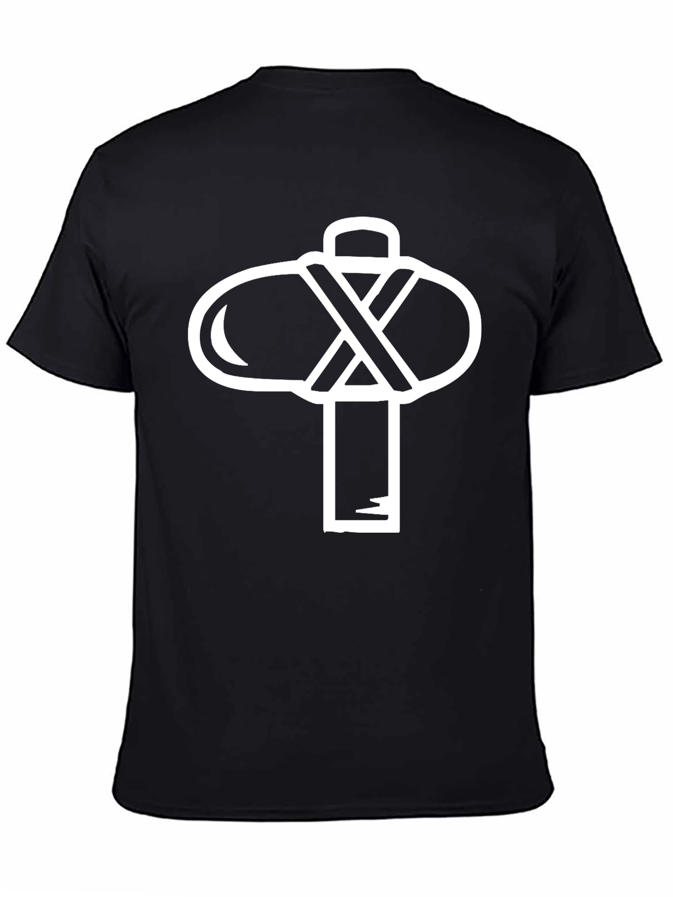 Abstract Graphic Print T-Shirt - Black
