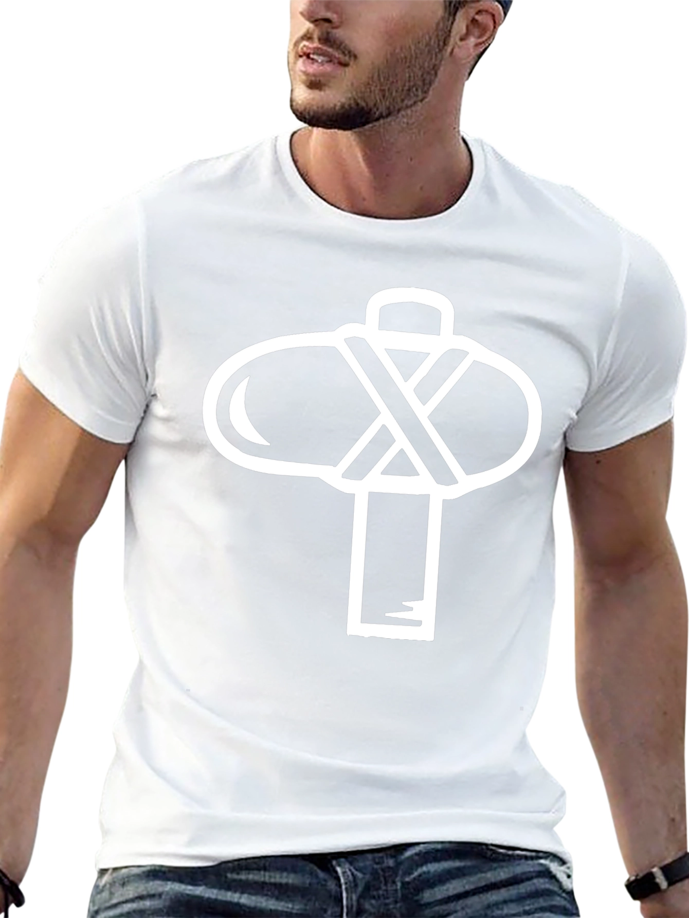 Abstract Graphic Print T-Shirt - Black