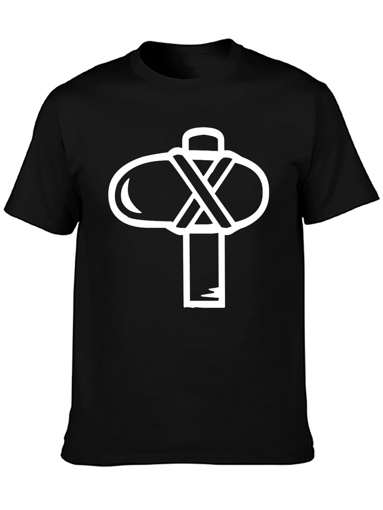 Abstract Graphic Print T-Shirt - Black