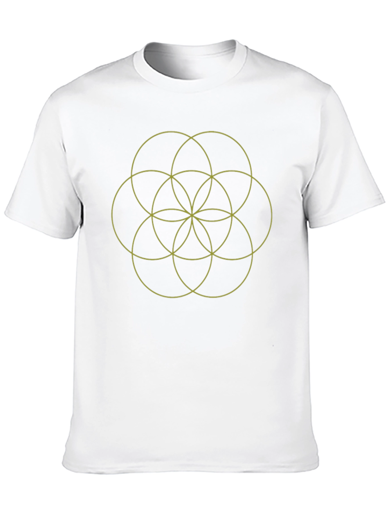 Geometric Circle Pattern Black T-Shirt