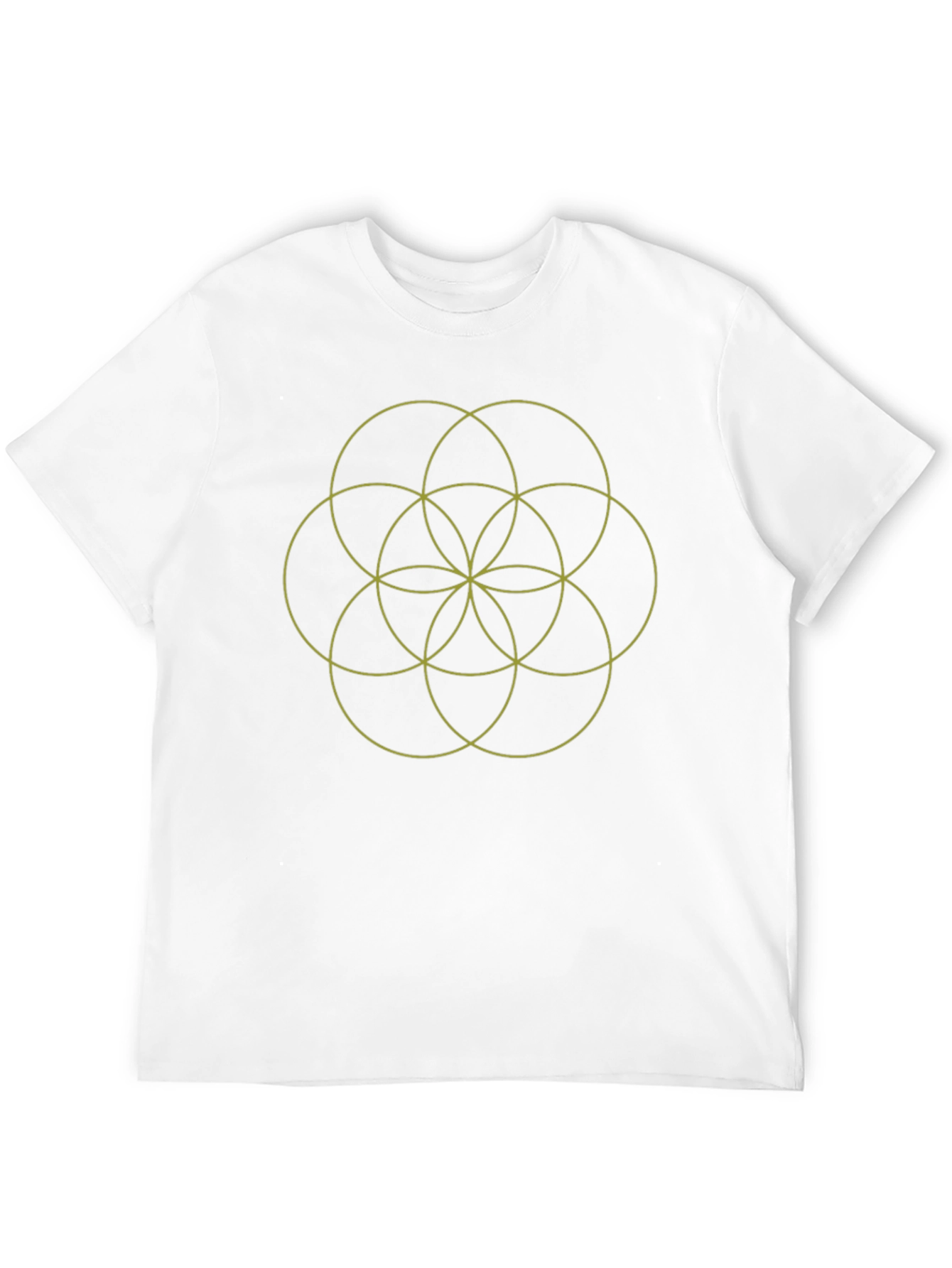 Geometric Circle Pattern Black T-Shirt