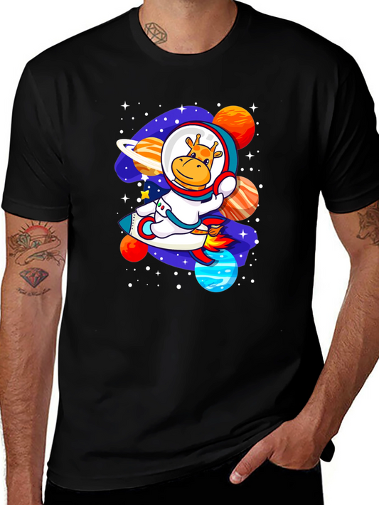 Giraffe Astronaut T-Shirt - Space Adventure Design