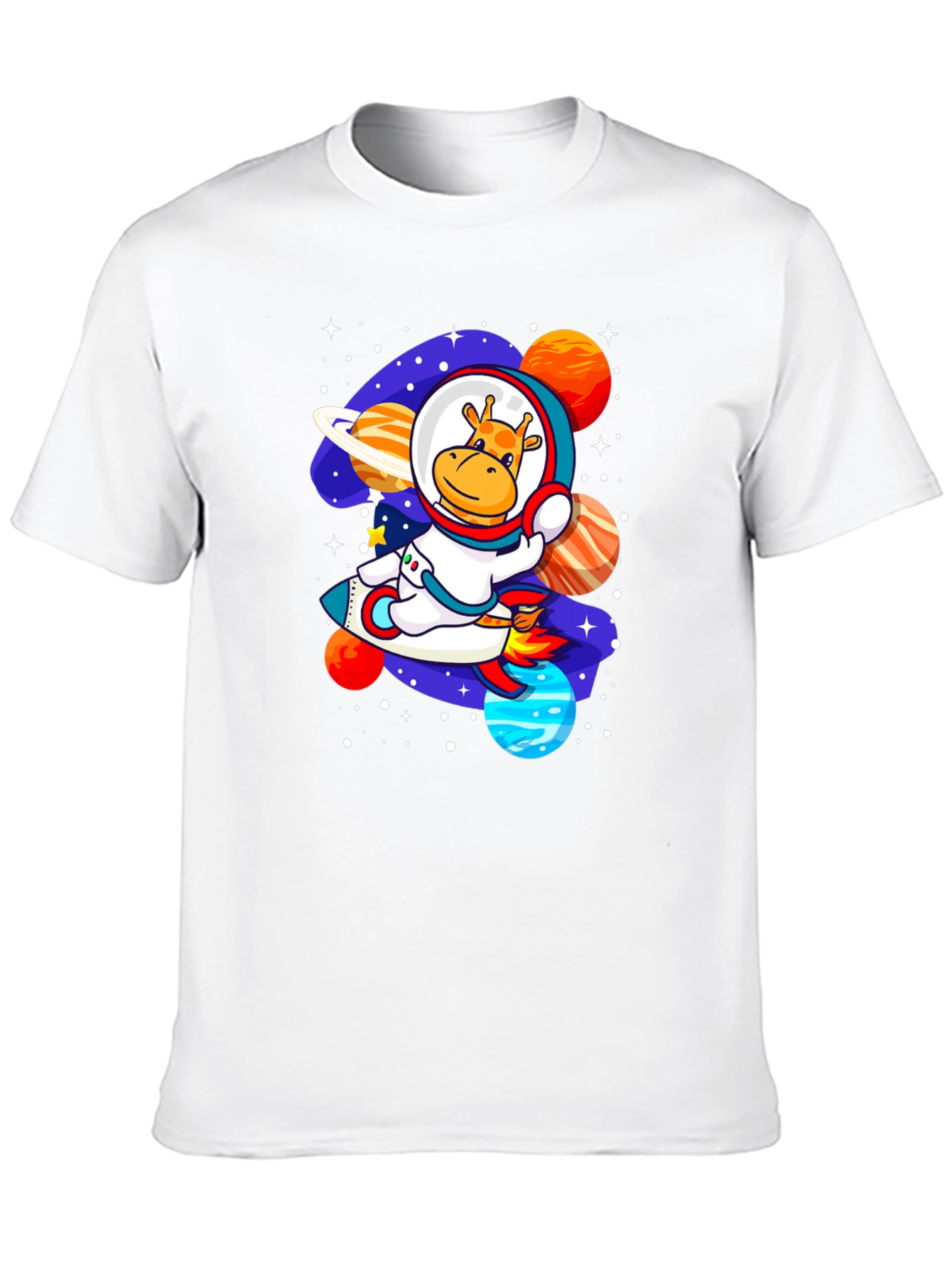Giraffe Astronaut T-Shirt - Space Adventure Design