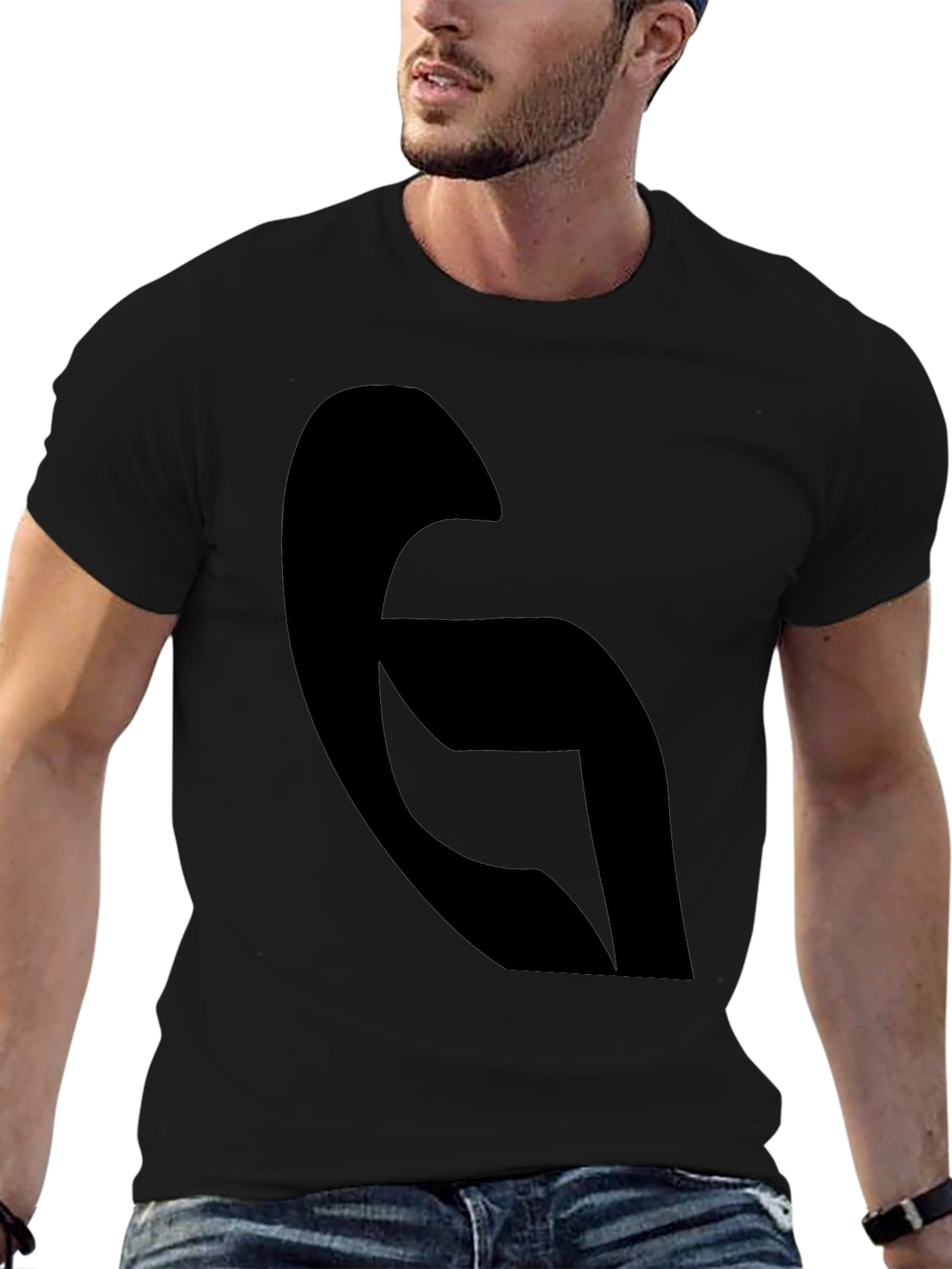 Modern Abstract Black Graphic Tee - Casual Style