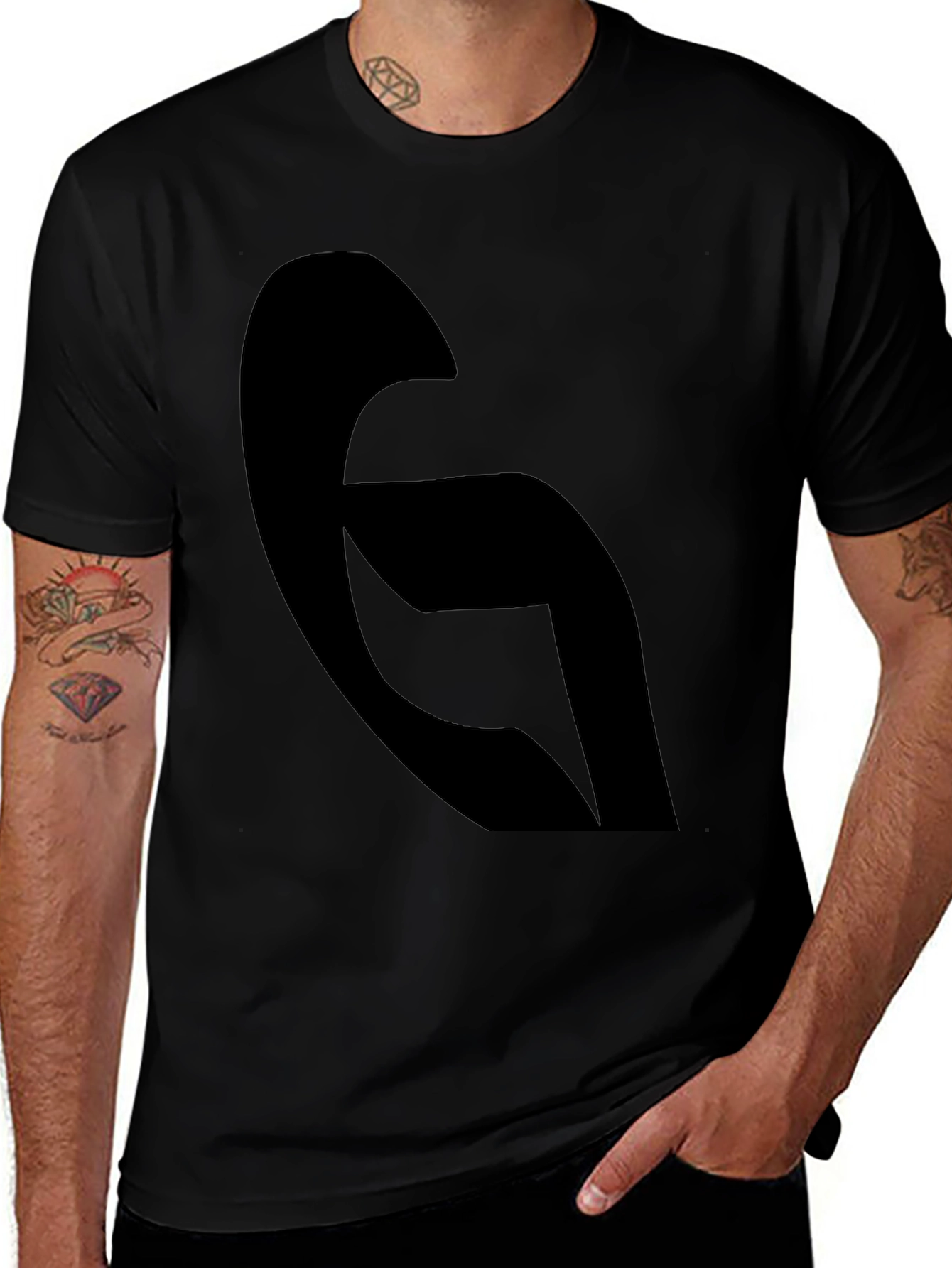 Modern Abstract Black Graphic Tee - Casual Style