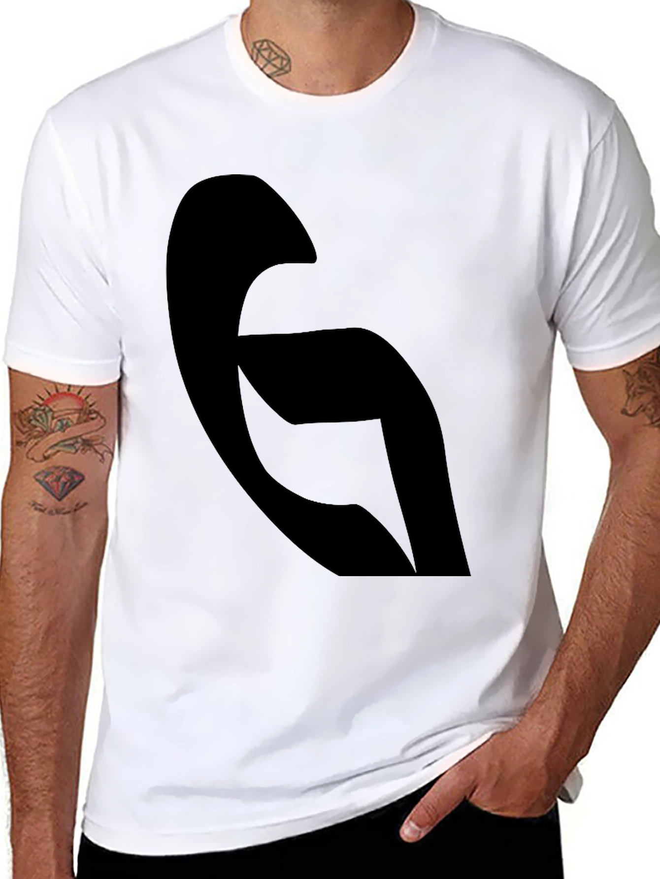 Modern Abstract Black Graphic Tee - Casual Style