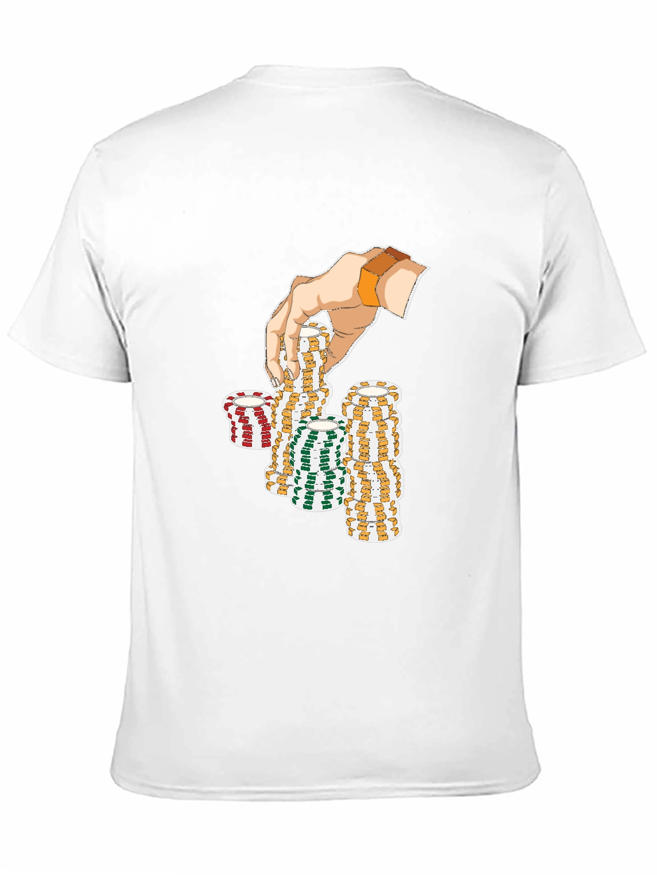 Gamblers Hand Graphic Tee - Lucky Poker Chips Design