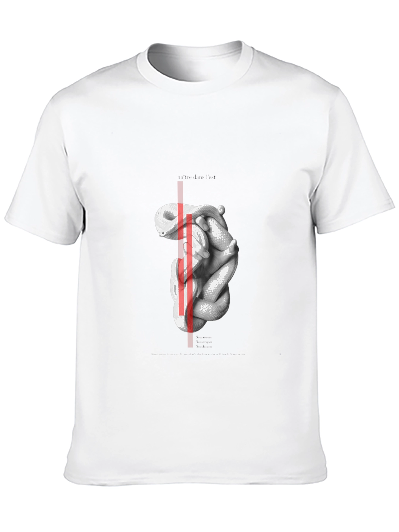 Abstract Snake Graphic Print Black T-Shirt