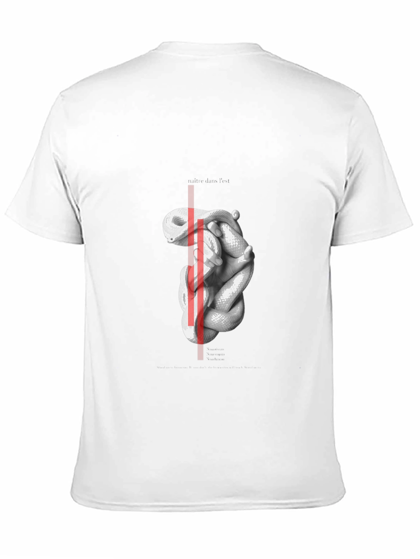 Abstract Snake Graphic Print Black T-Shirt