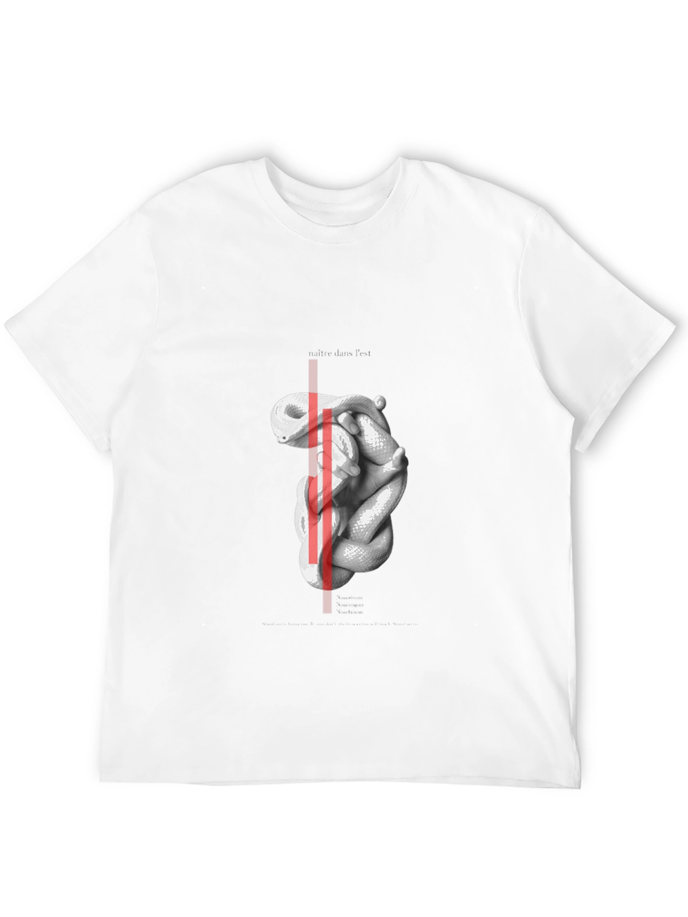 Abstract Snake Graphic Print Black T-Shirt