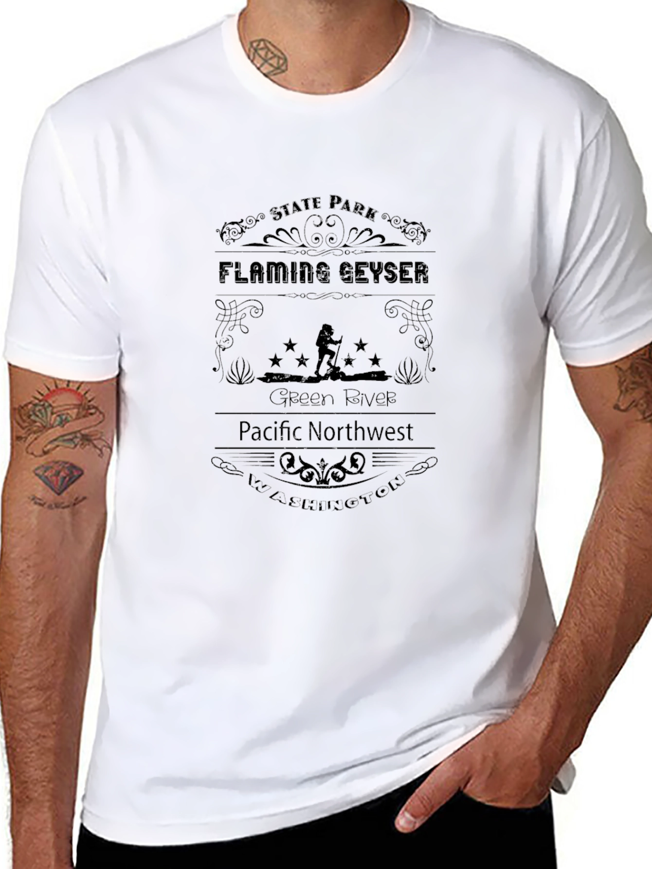 Flaming Geyser State Park Black T-Shirt