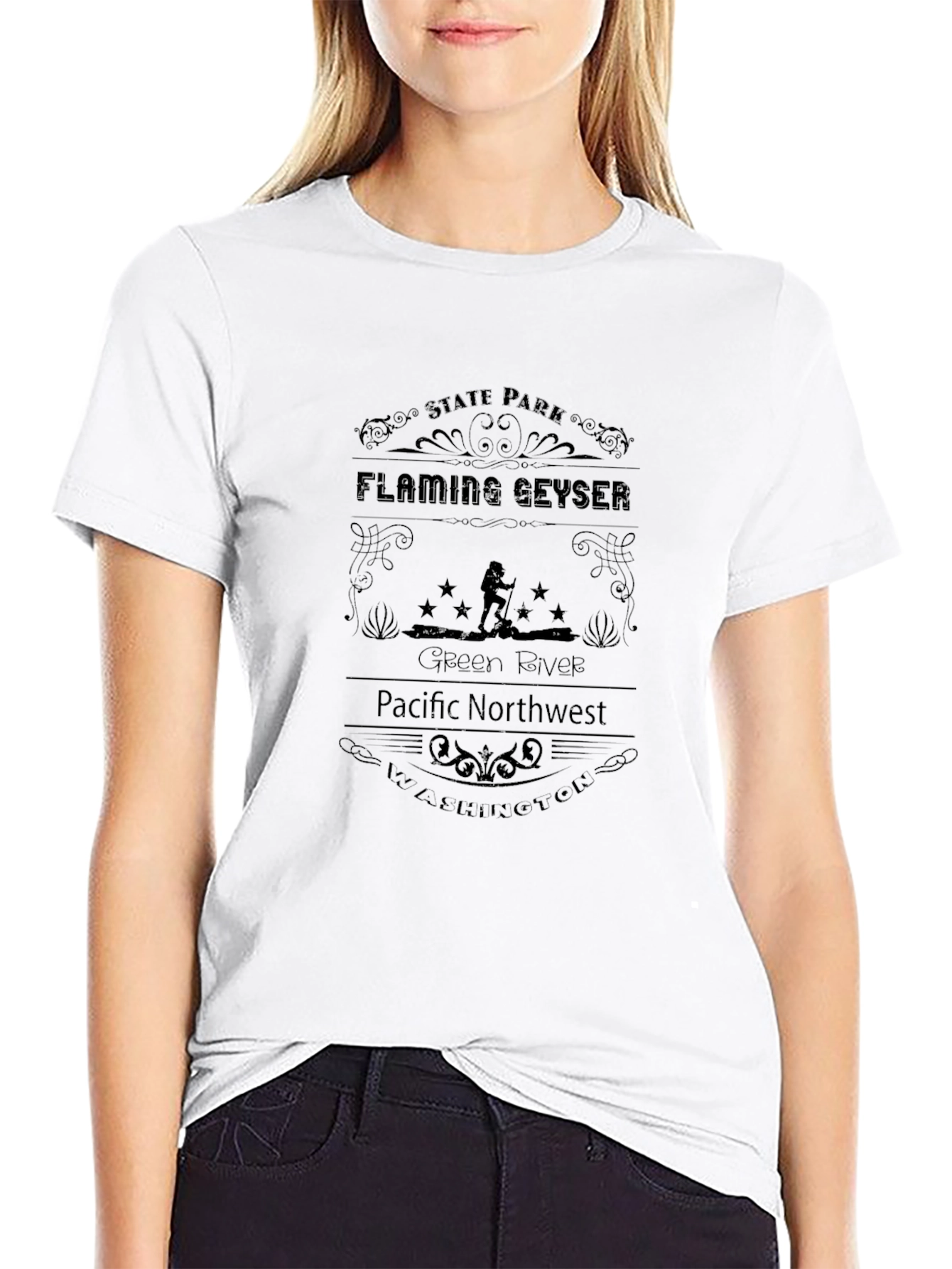 Flaming Geyser State Park Black T-Shirt