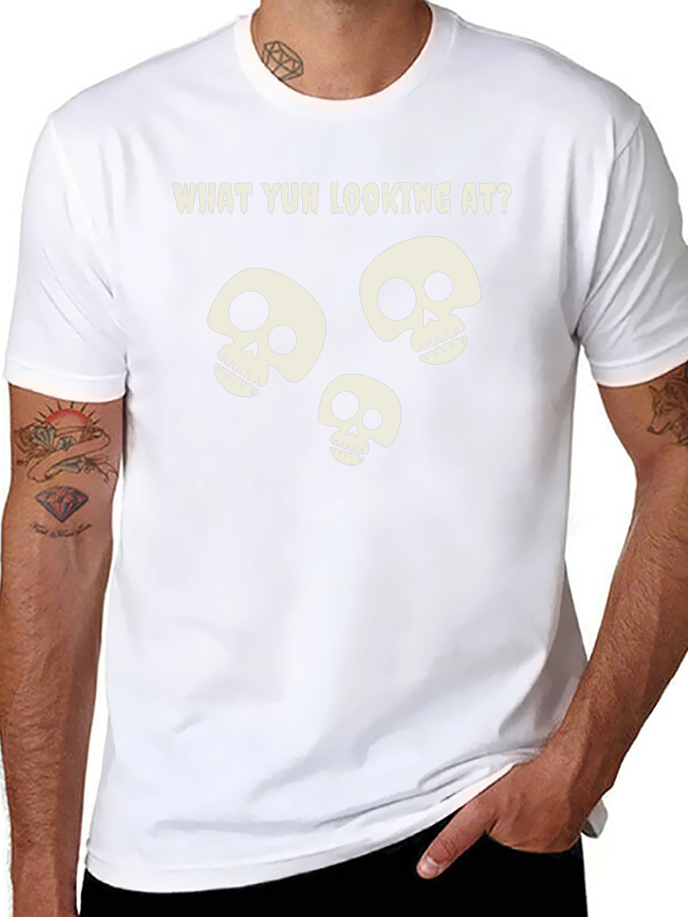 Skull Graphic T-Shirt - What Yuh Looking At?