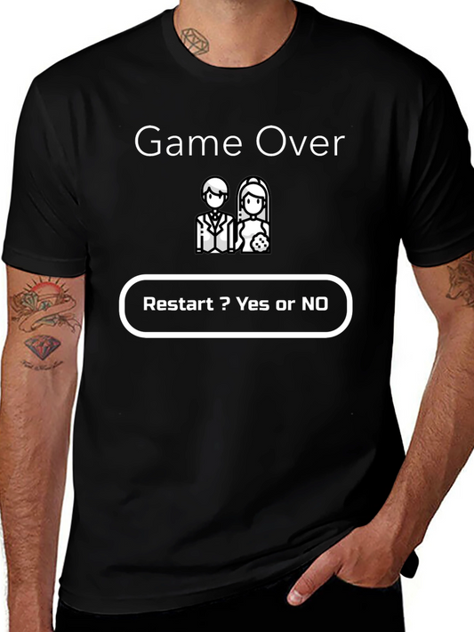 Game Over Restart T-Shirt - Funny Wedding Tee