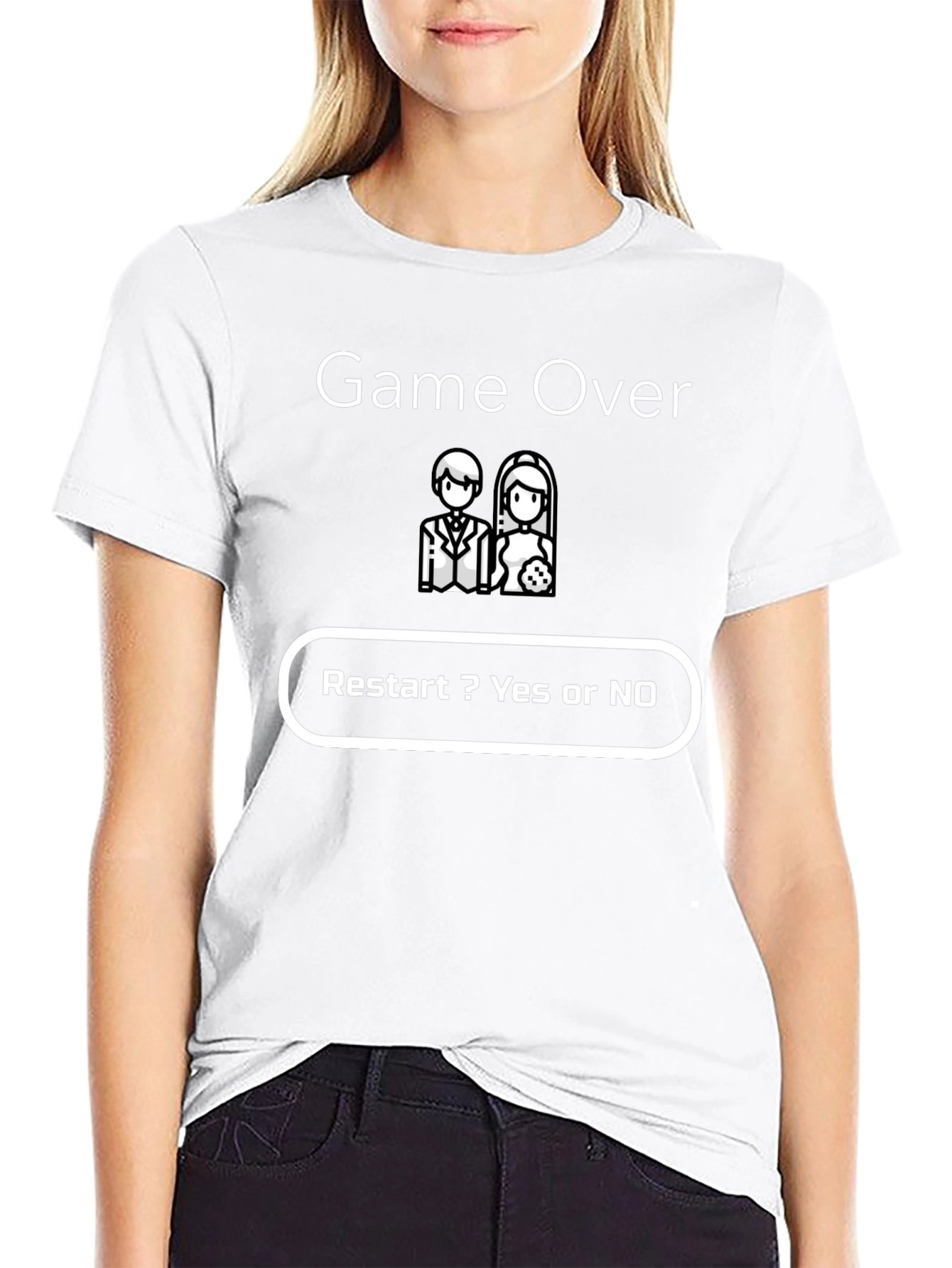 Game Over Restart T-Shirt - Funny Wedding Tee