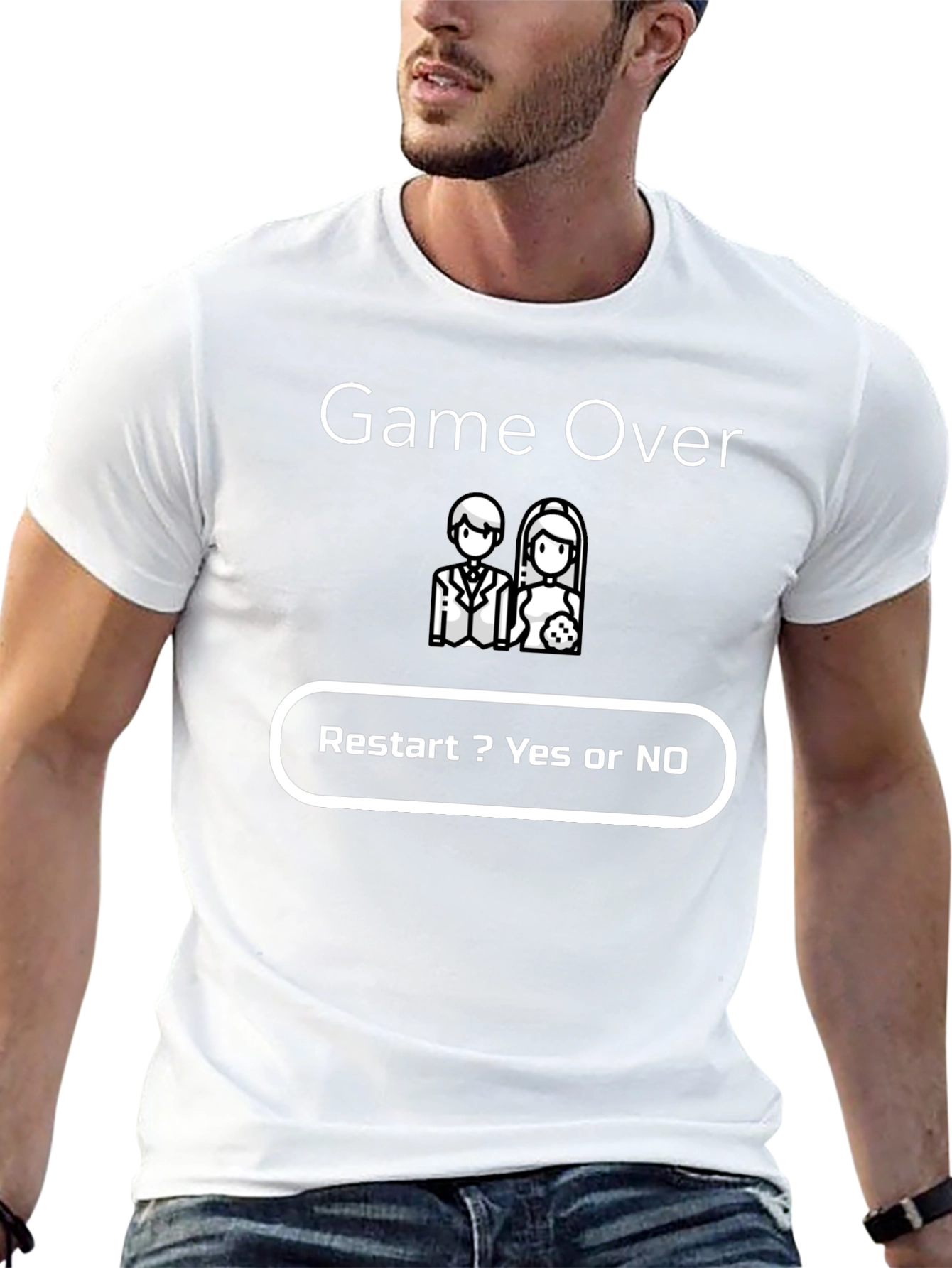 Game Over Restart T-Shirt - Funny Wedding Tee