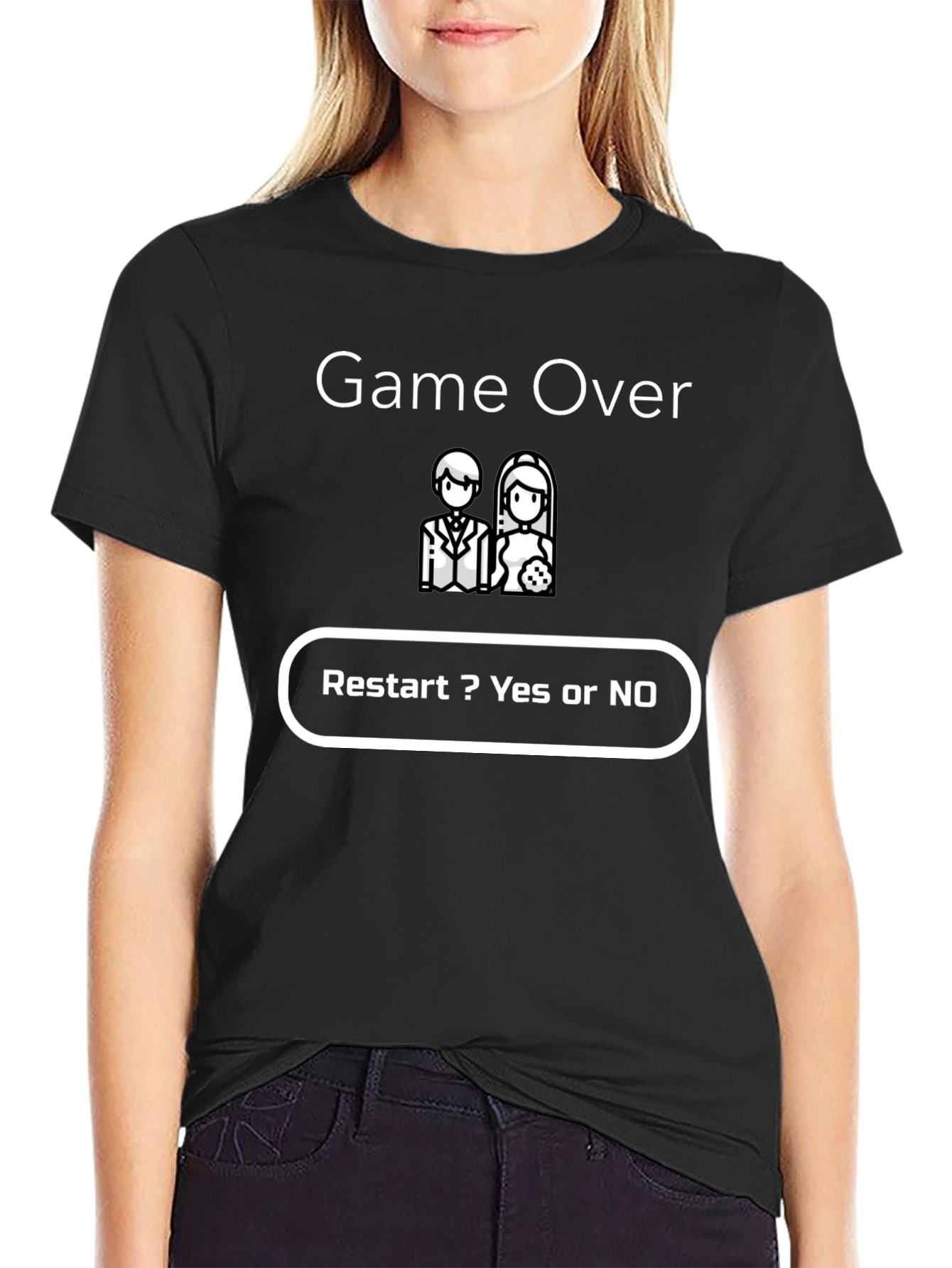 Game Over Restart T-Shirt - Funny Wedding Tee