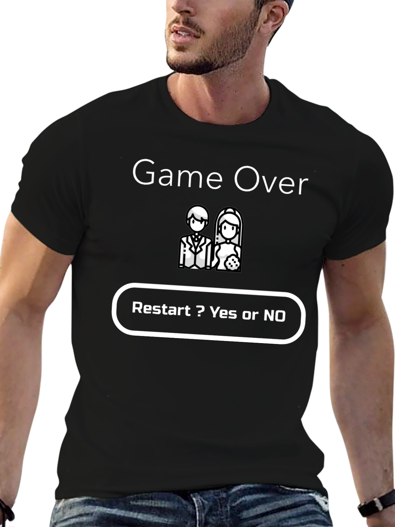 Game Over Restart T-Shirt - Funny Wedding Tee