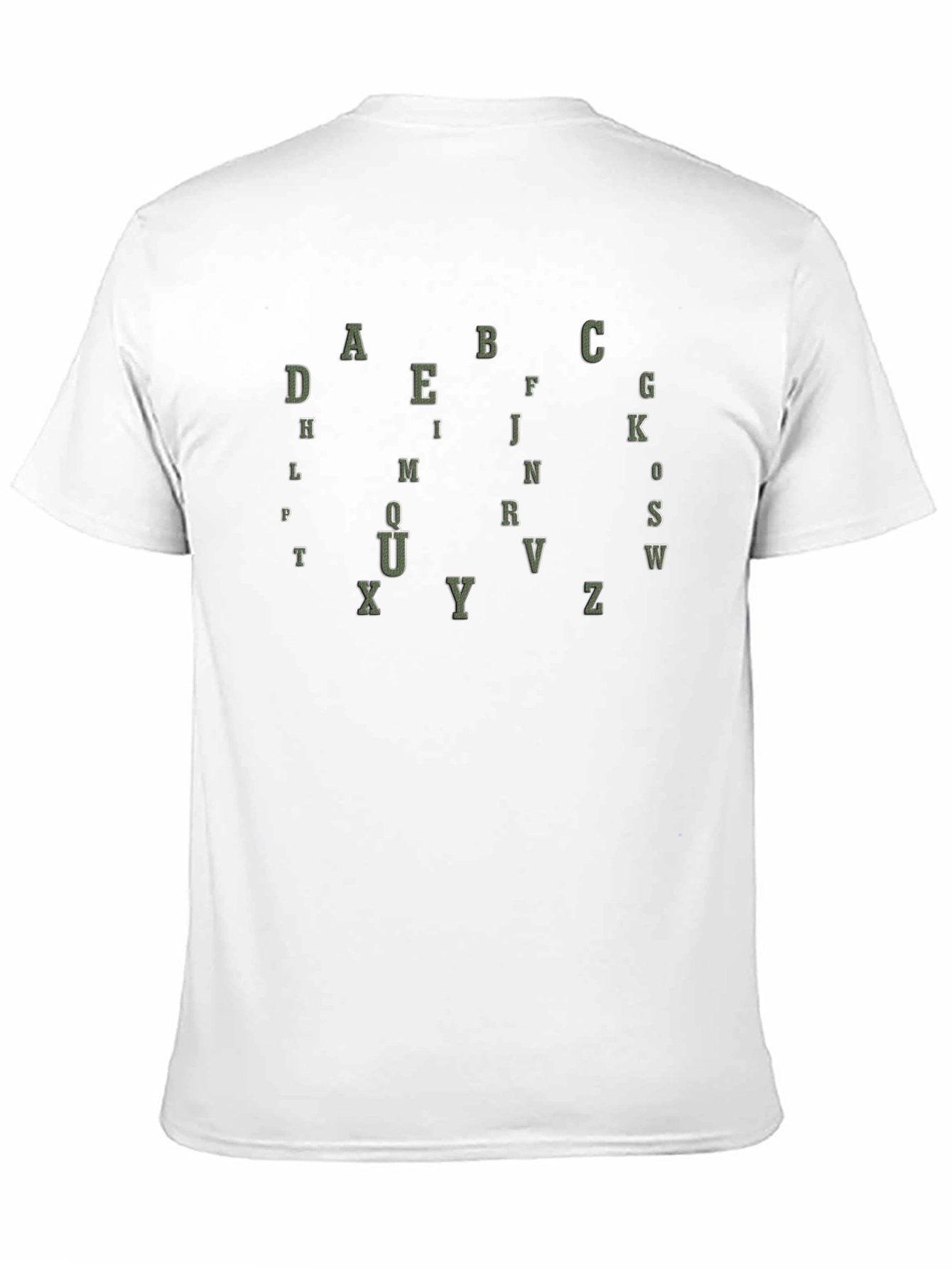 Alphabet Letter Print Black T-Shirt