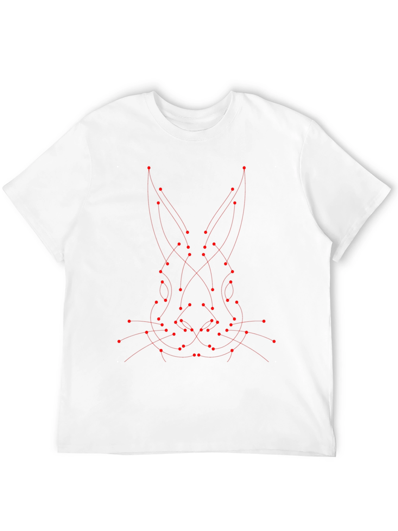 Abstract Rabbit Dot to Dot Graphic Tee - Black