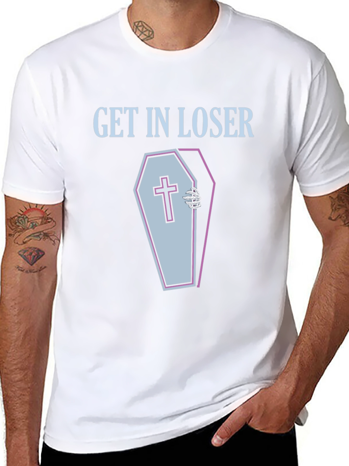 Get In Loser Coffin Graphic Tee - Spooky Season