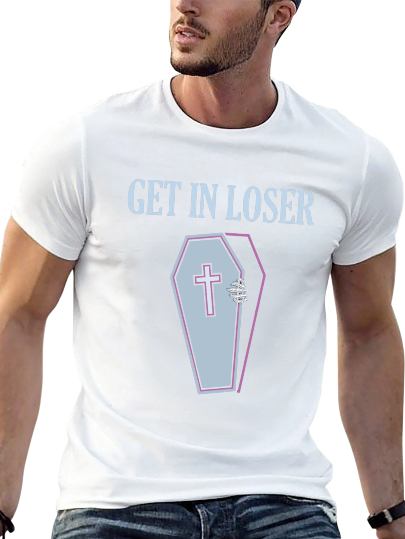 Get In Loser Coffin Graphic Tee - Spooky Season