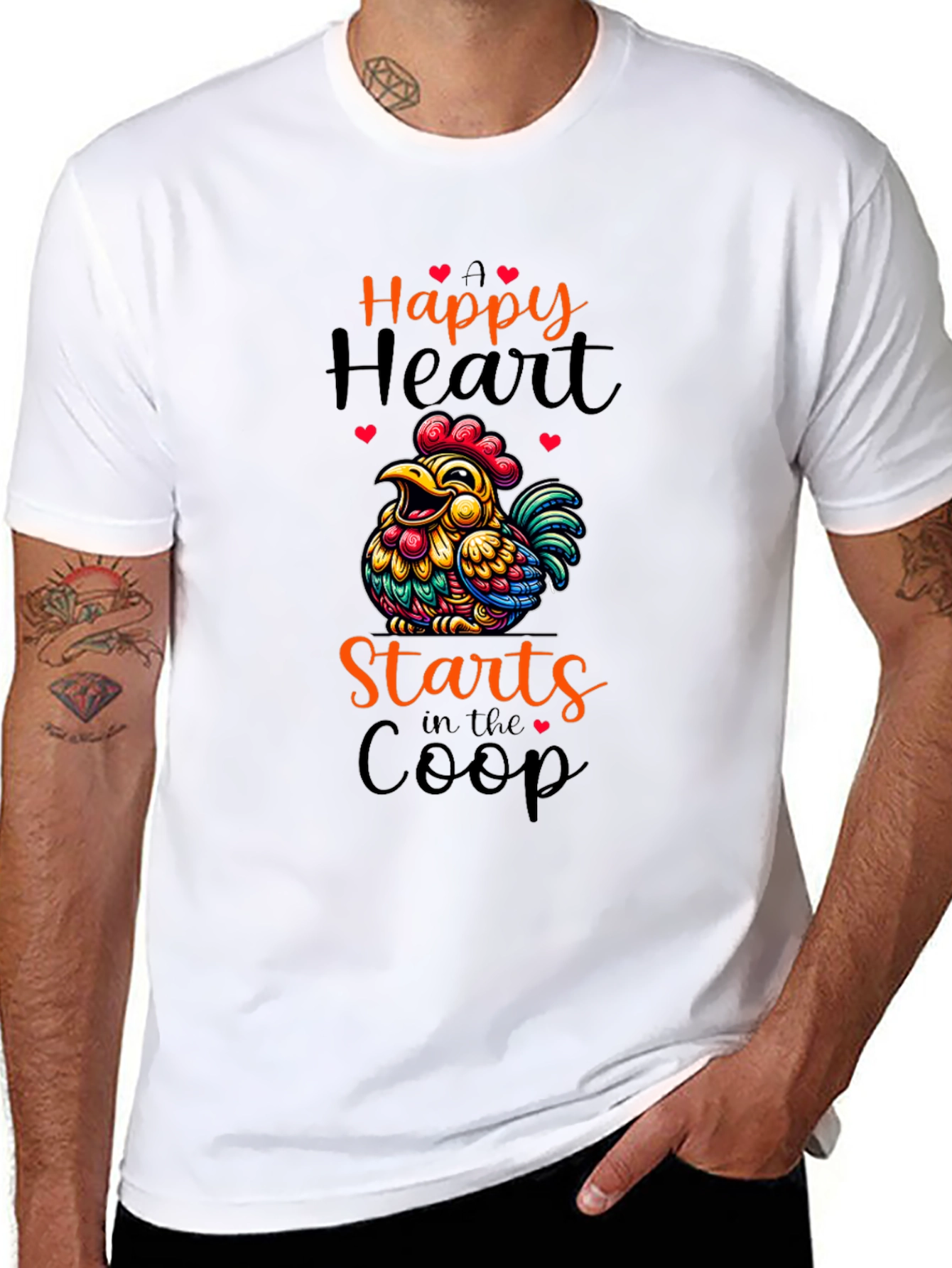 Happy Heart Chicken Coop Graphic Tee