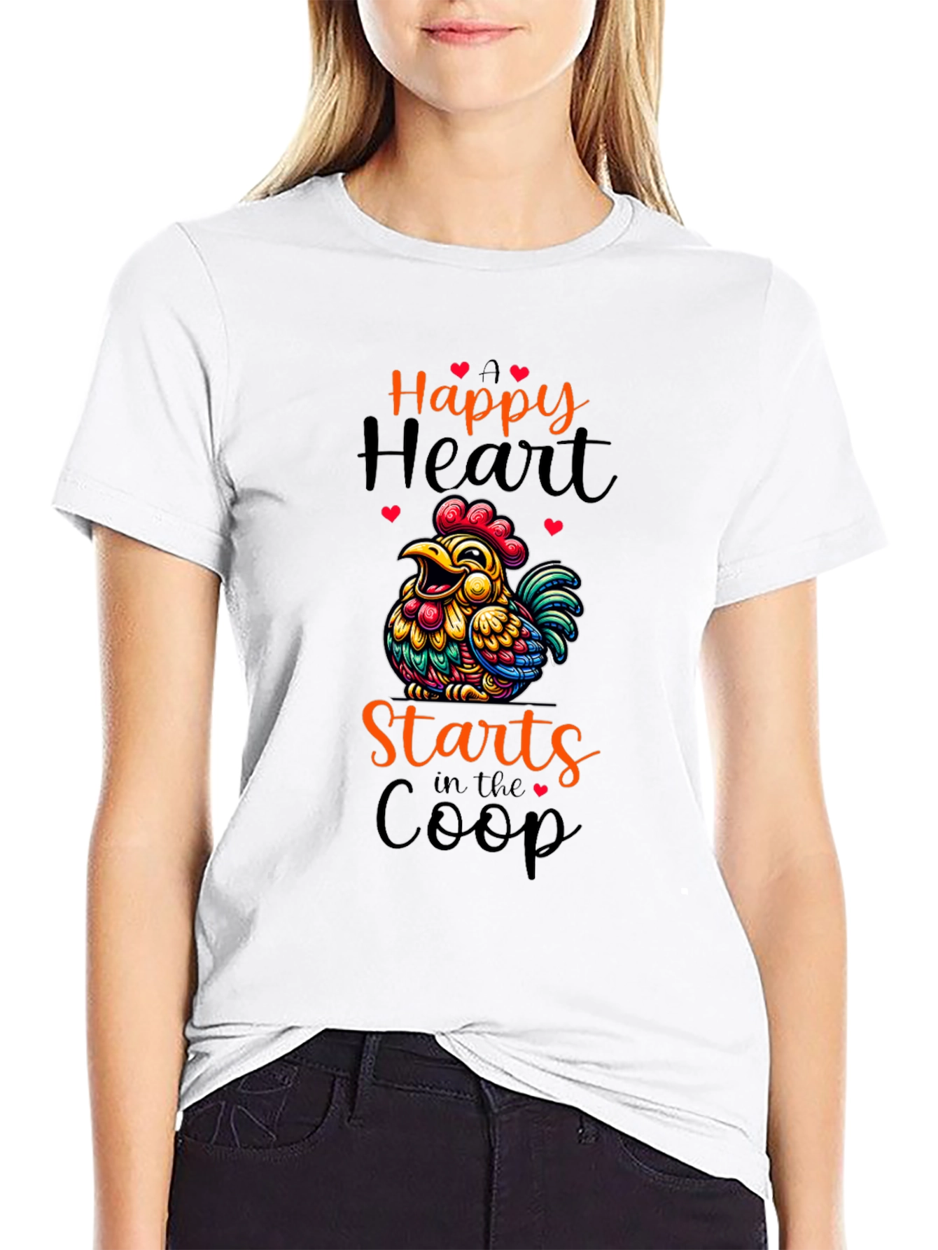 Happy Heart Chicken Coop Graphic Tee