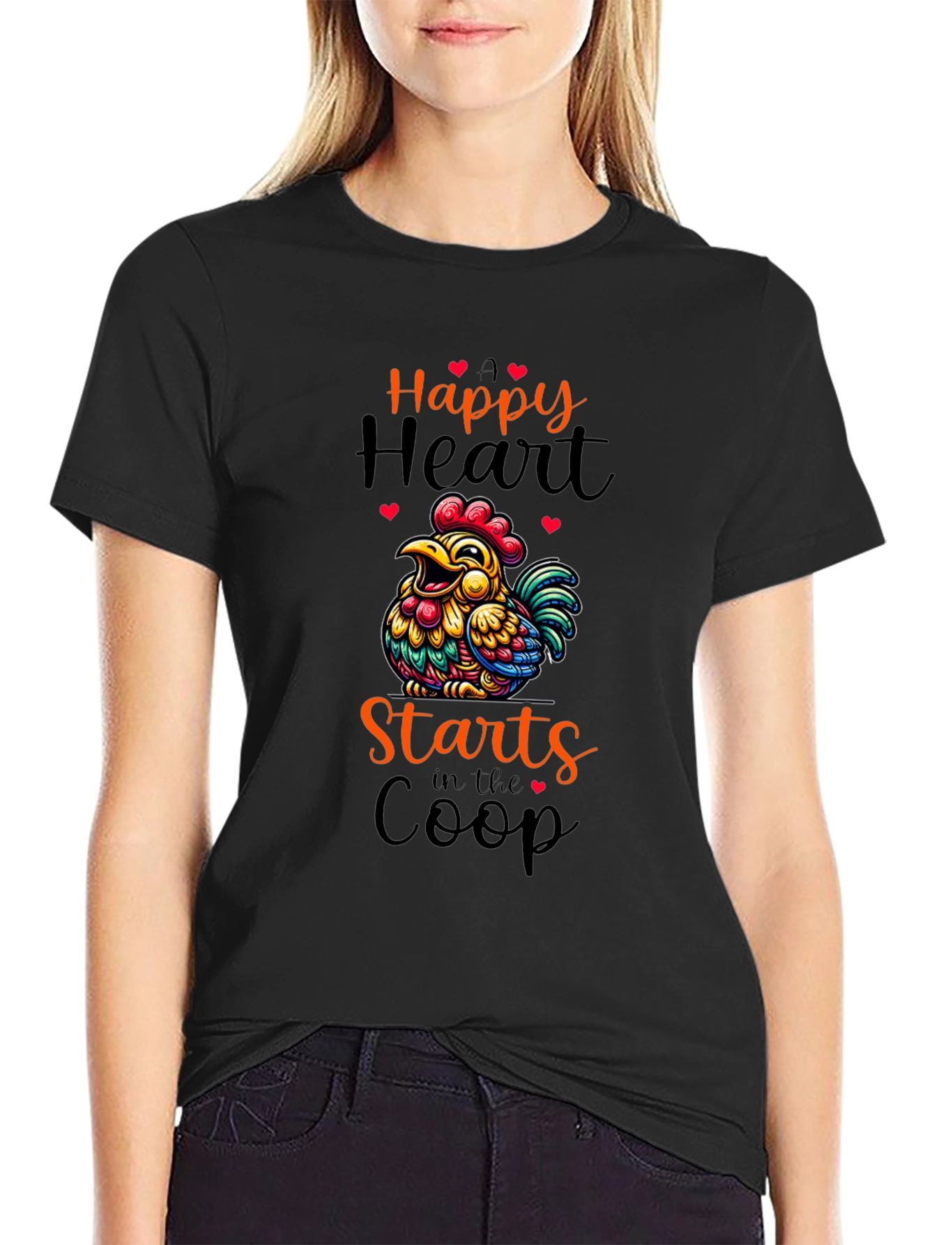 Happy Heart Chicken Coop Graphic Tee