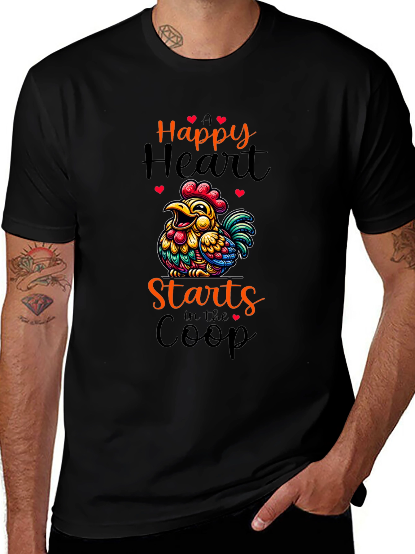Happy Heart Chicken Coop Graphic Tee