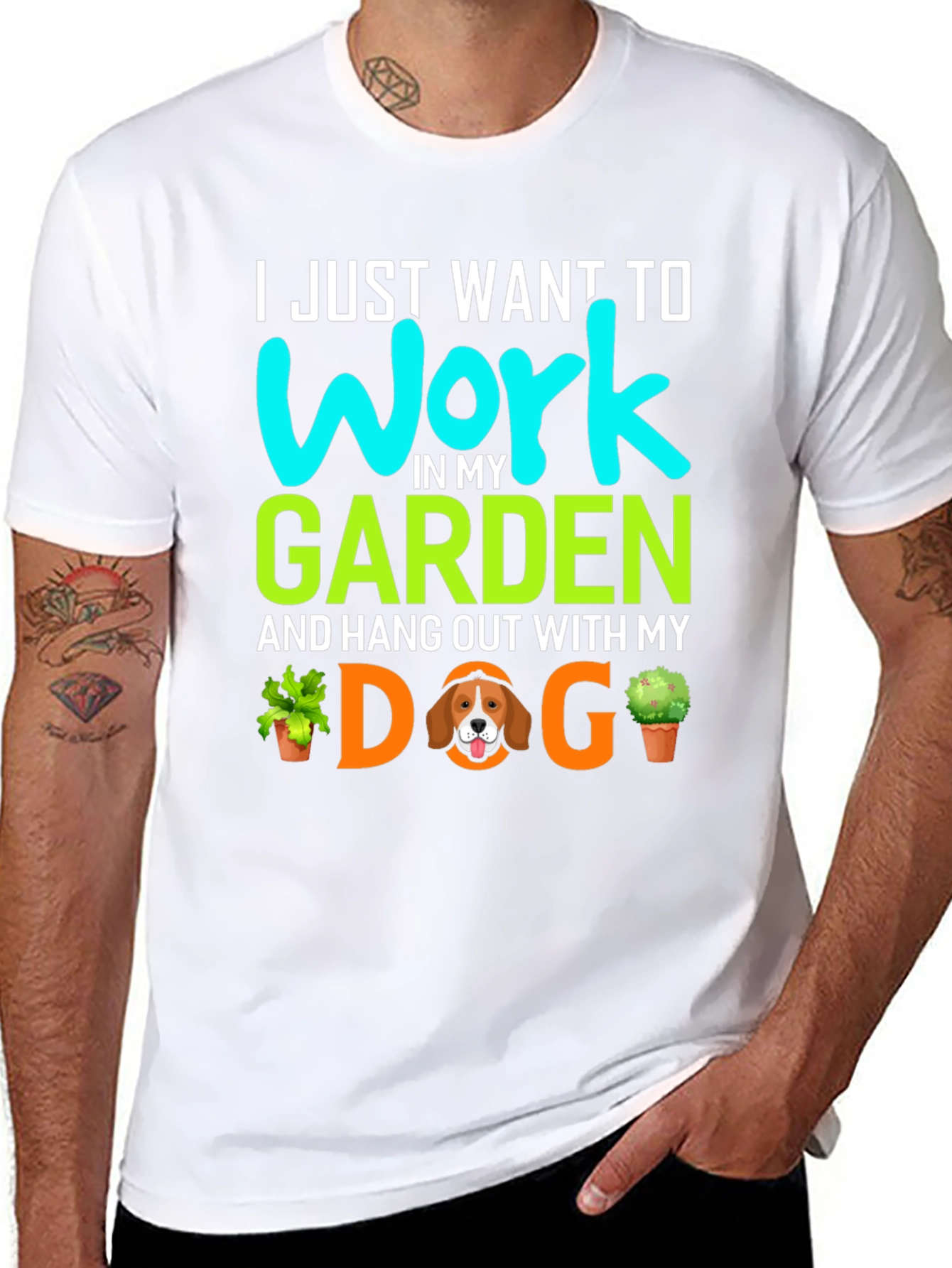Gardening Dog T-Shirt - Work In My Garden