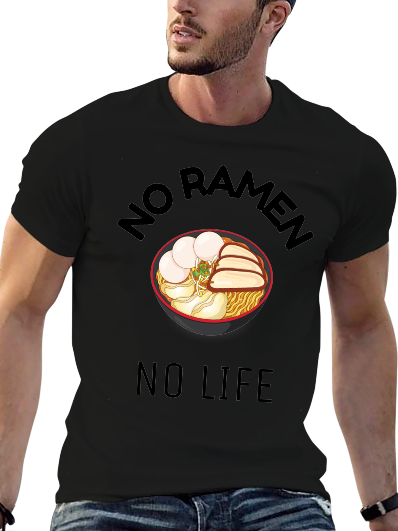 No Ramen No Life Black T-Shirt - Foodie Tee