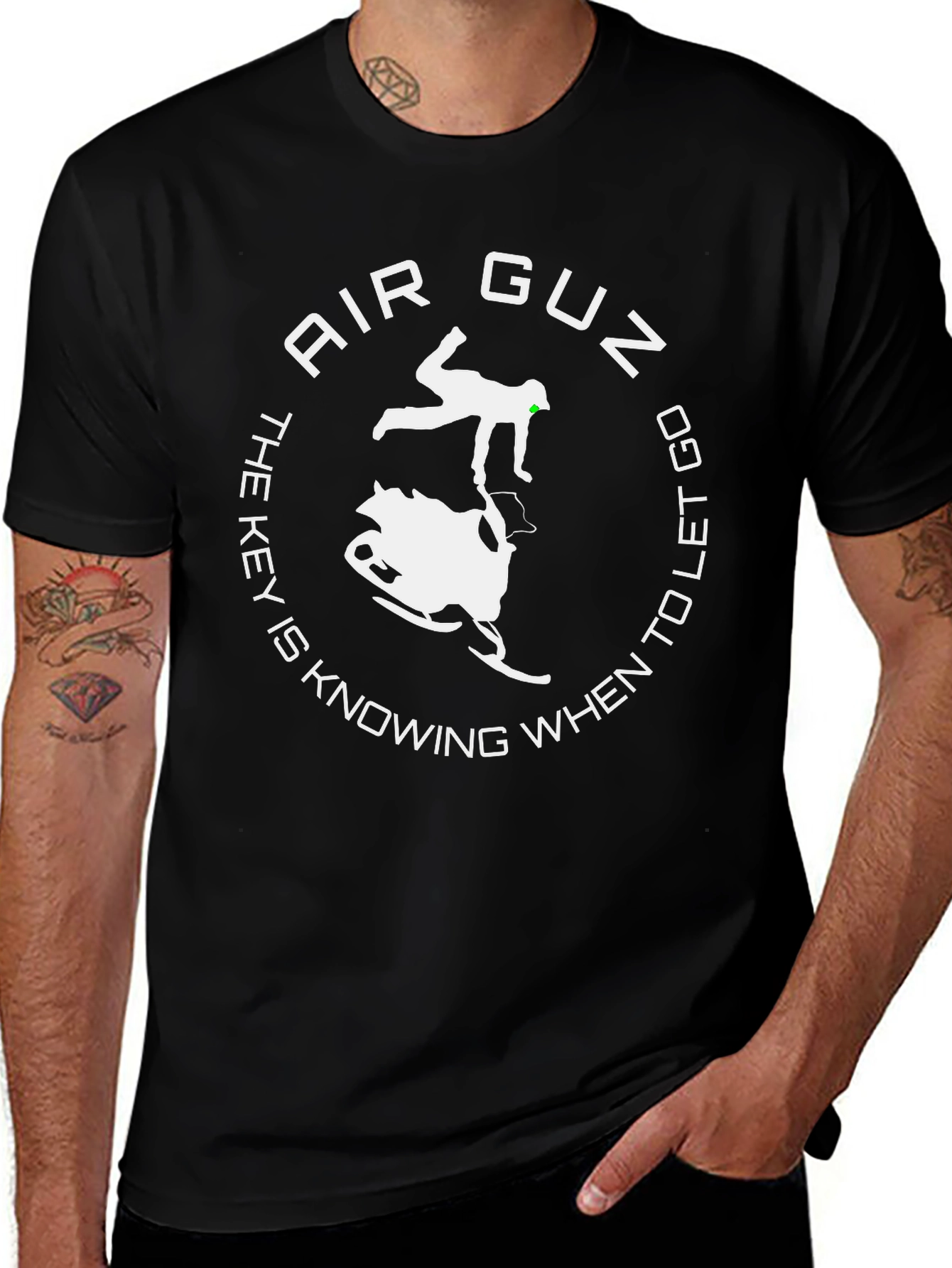 Air Guz T-Shirt Snowmobile Key to Let Go Black