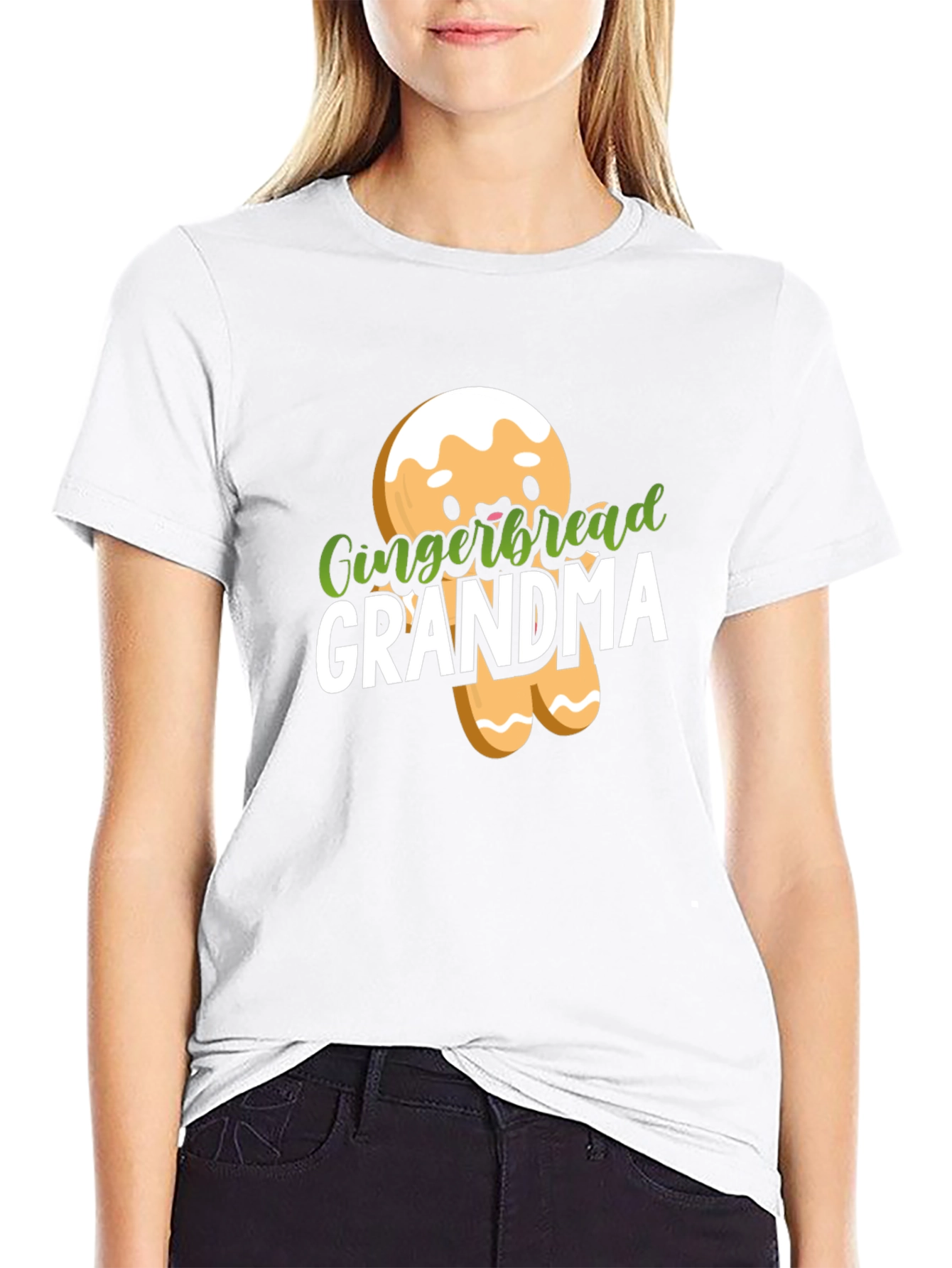 Gingerbread Grandma Black T-Shirt