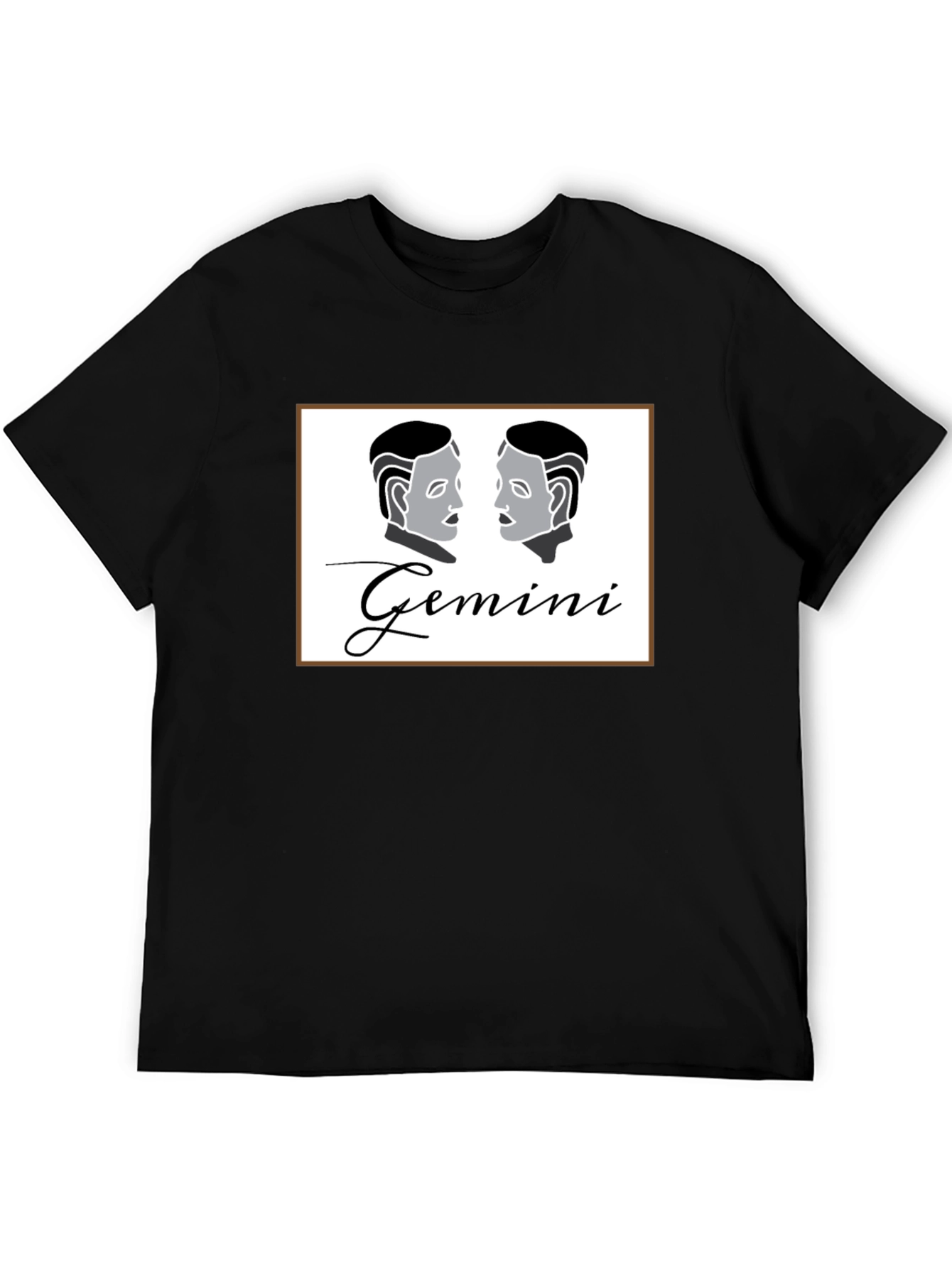 Gemini Zodiac Black T-Shirt