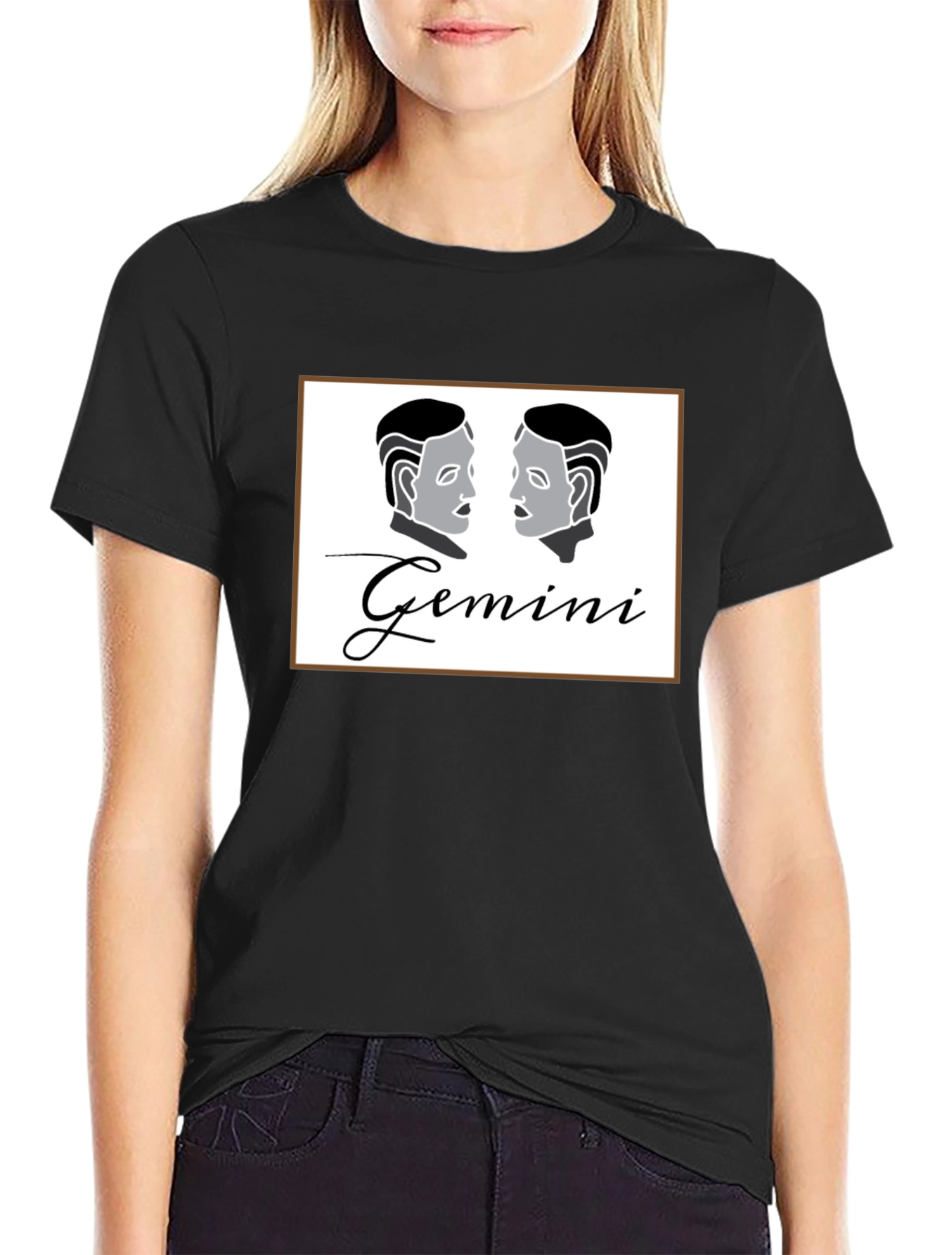 Gemini Zodiac Black T-Shirt