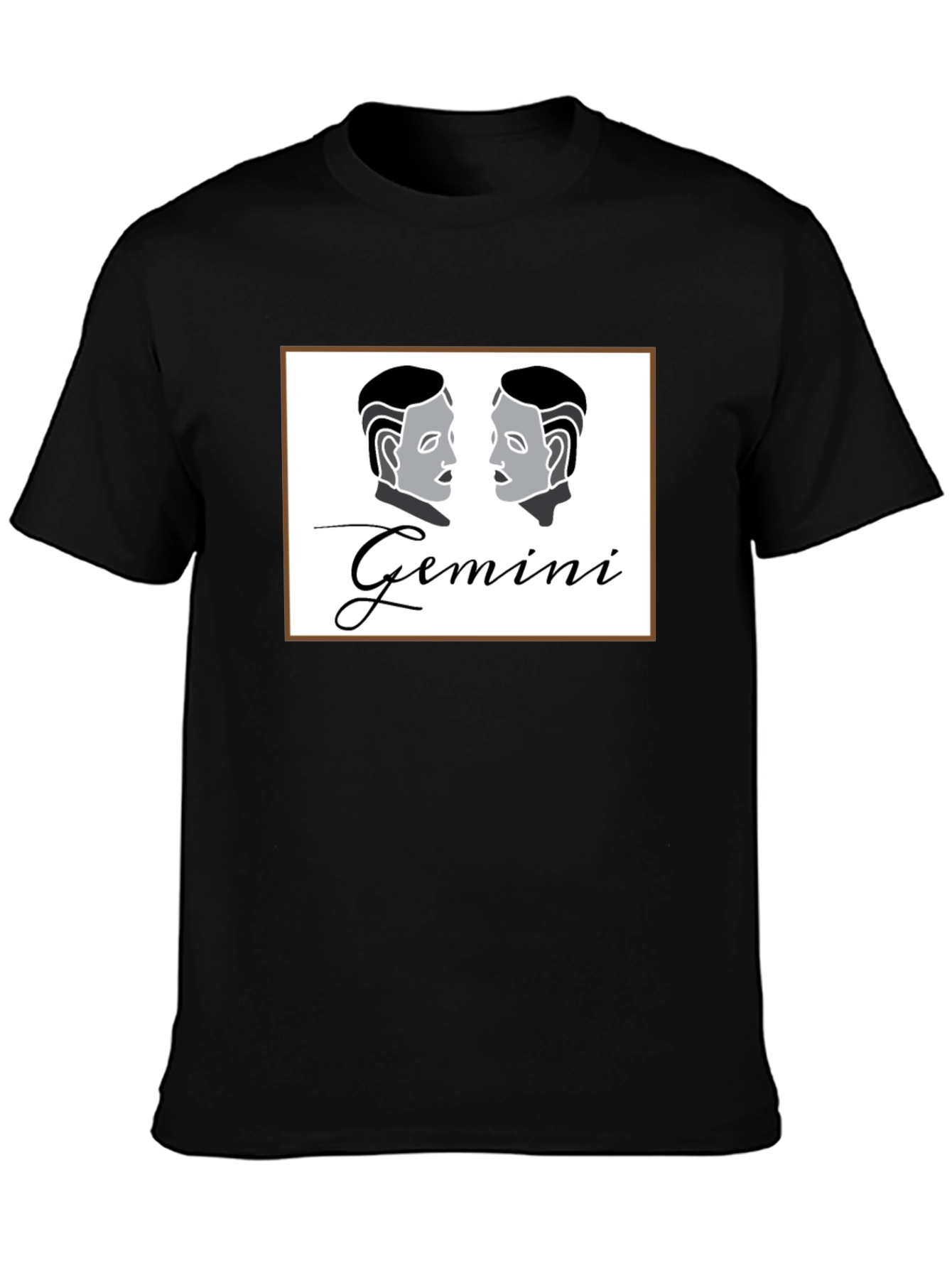 Gemini Zodiac Black T-Shirt
