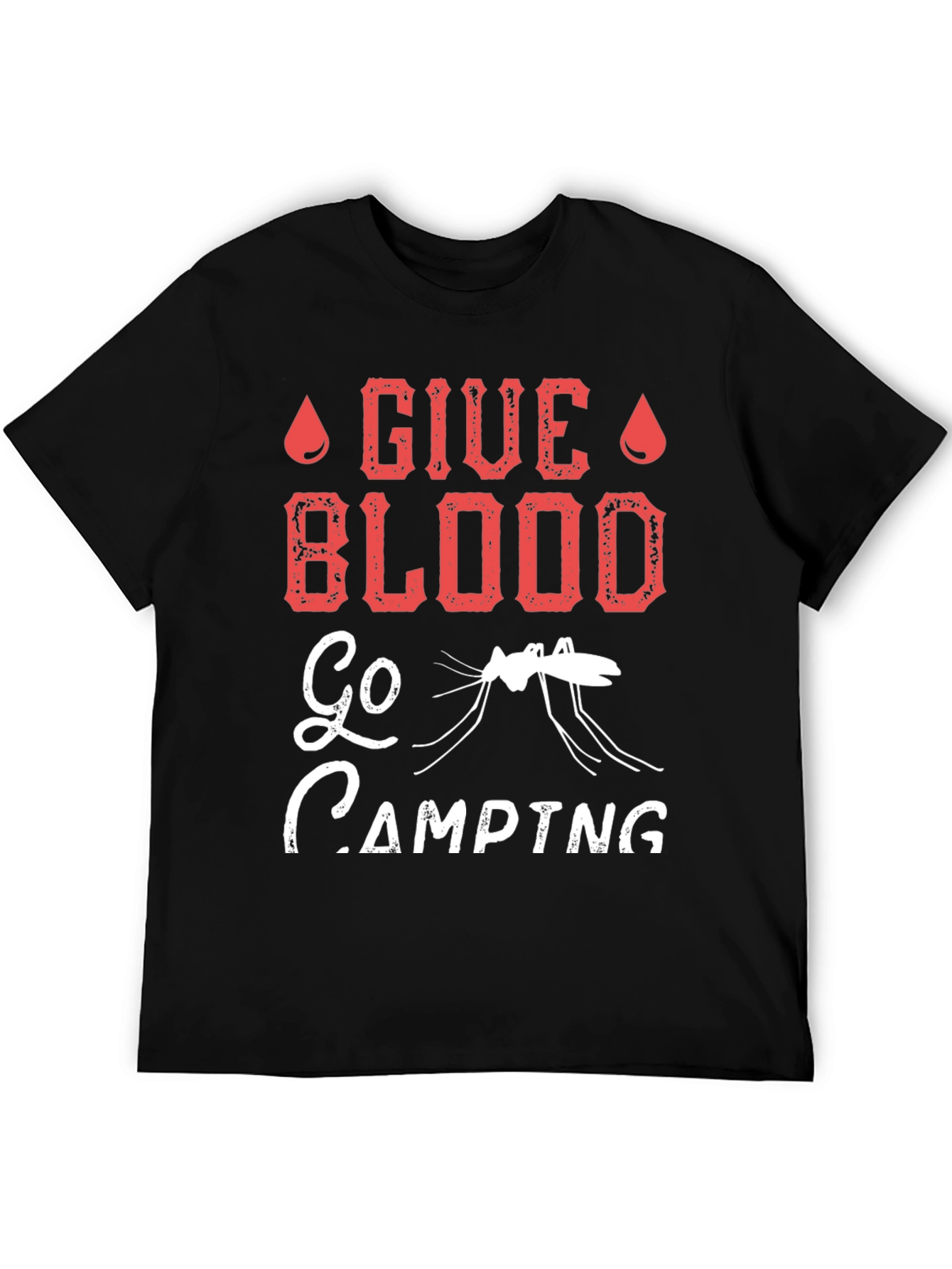 Give Blood Go Camping Graphic T-Shirt