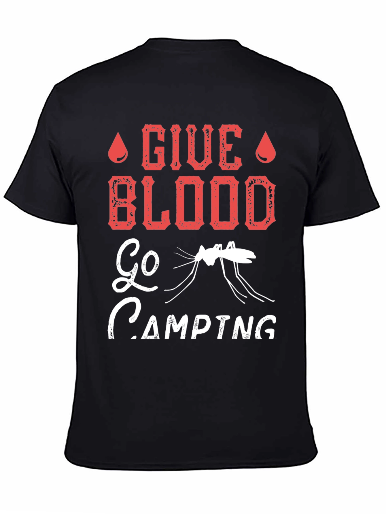 Give Blood Go Camping Graphic T-Shirt