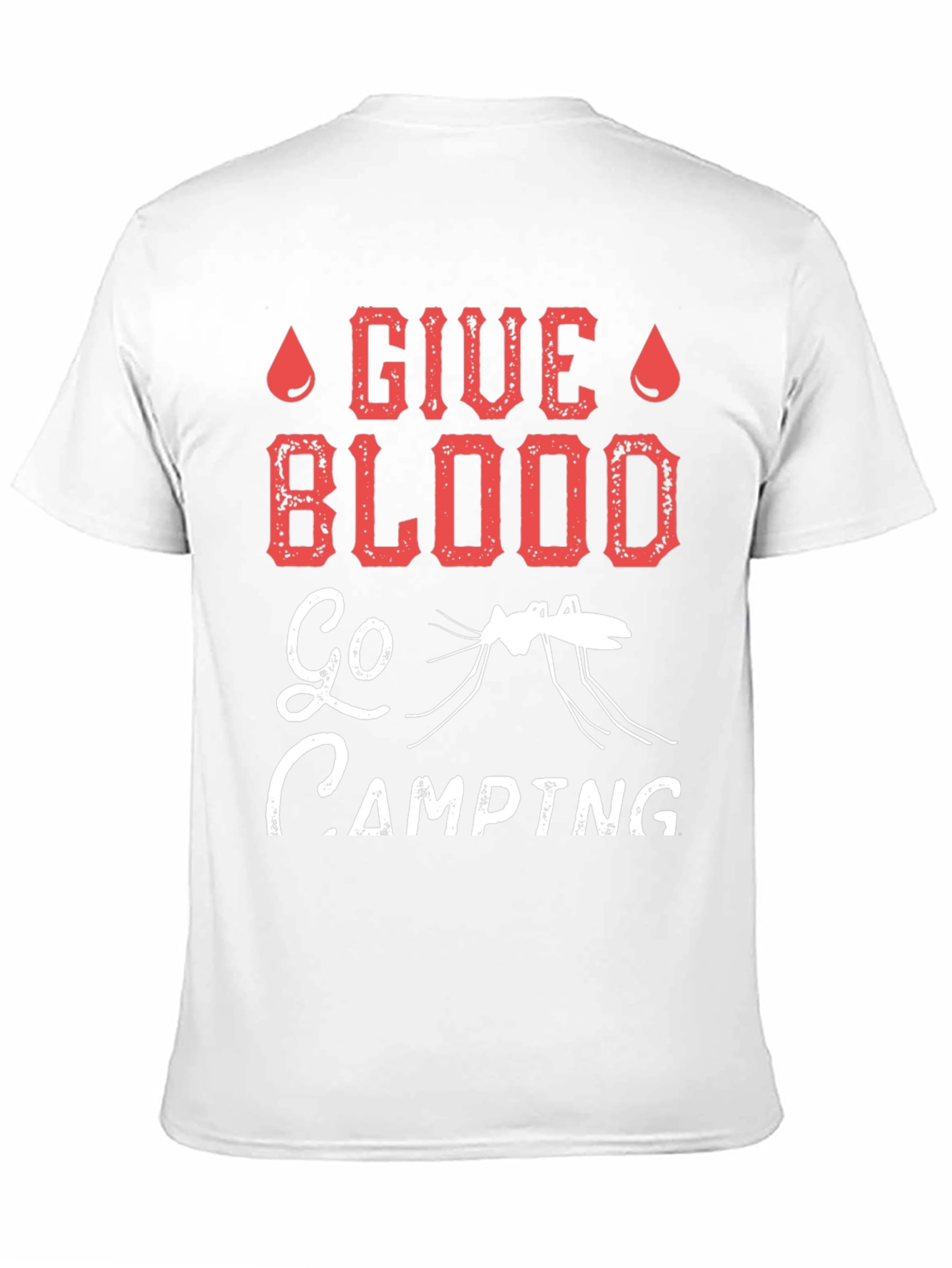 Give Blood Go Camping Graphic T-Shirt