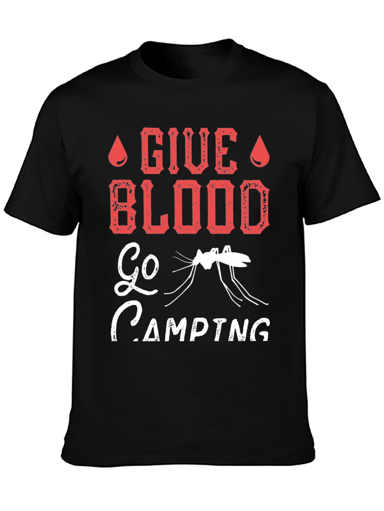 Give Blood Go Camping Graphic T-Shirt