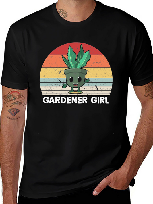 Gardener Girl Plant Retro T-Shirt