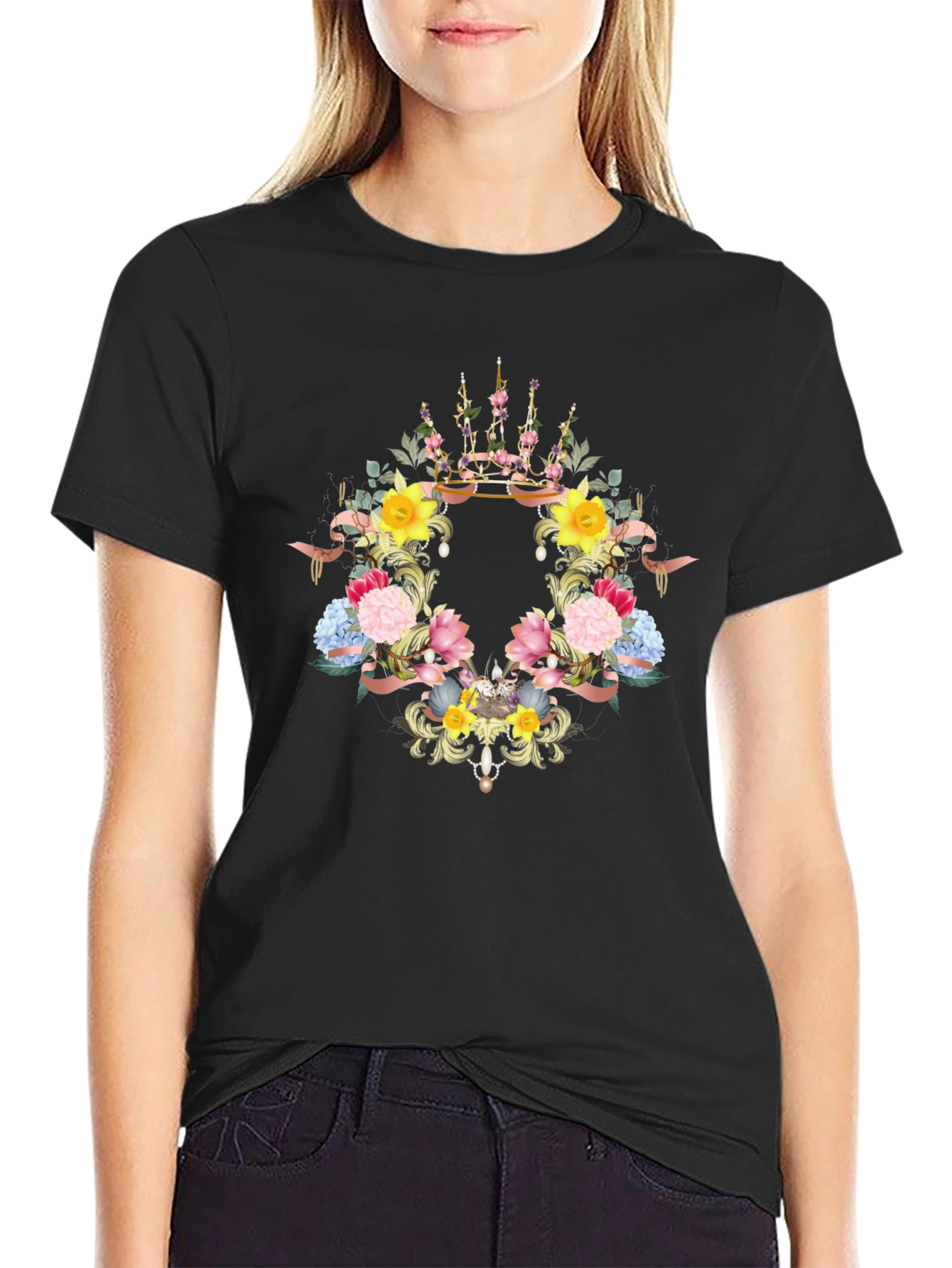 Floral Crown Graphic T-Shirt