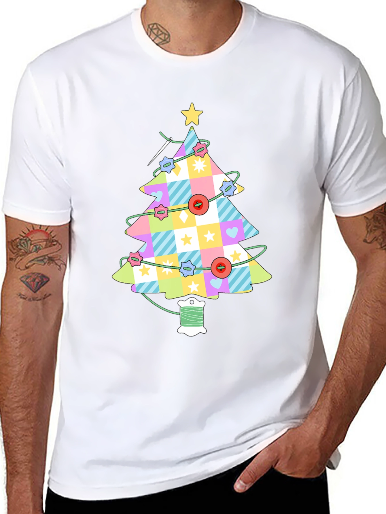 Sewing Christmas Tree T-Shirt - Holiday Apparel