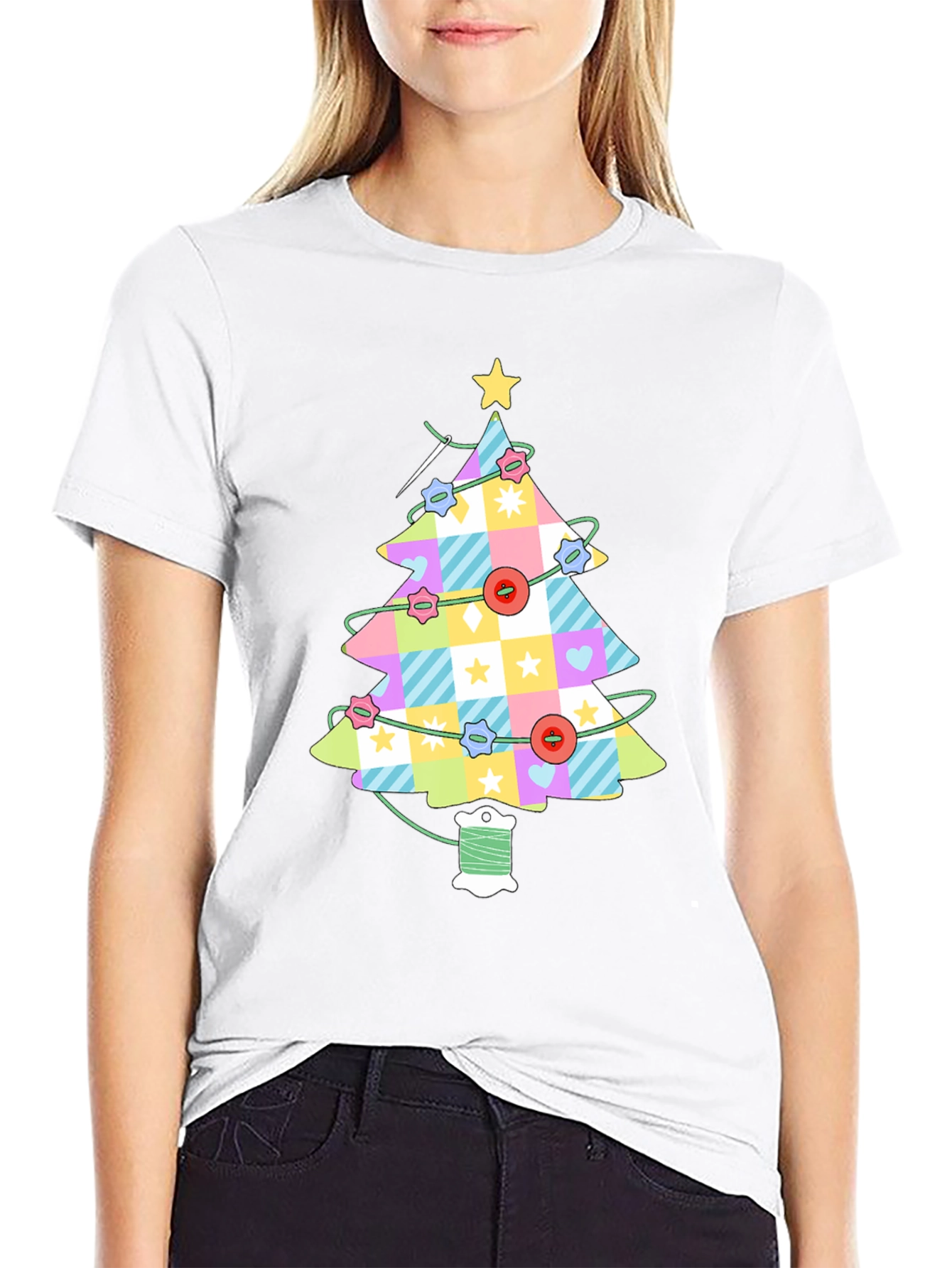 Sewing Christmas Tree T-Shirt - Holiday Apparel