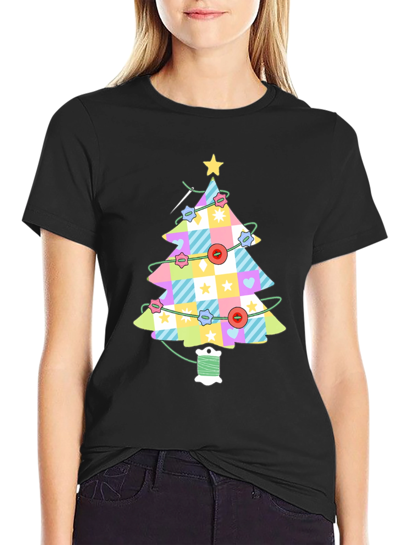 Sewing Christmas Tree T-Shirt - Holiday Apparel