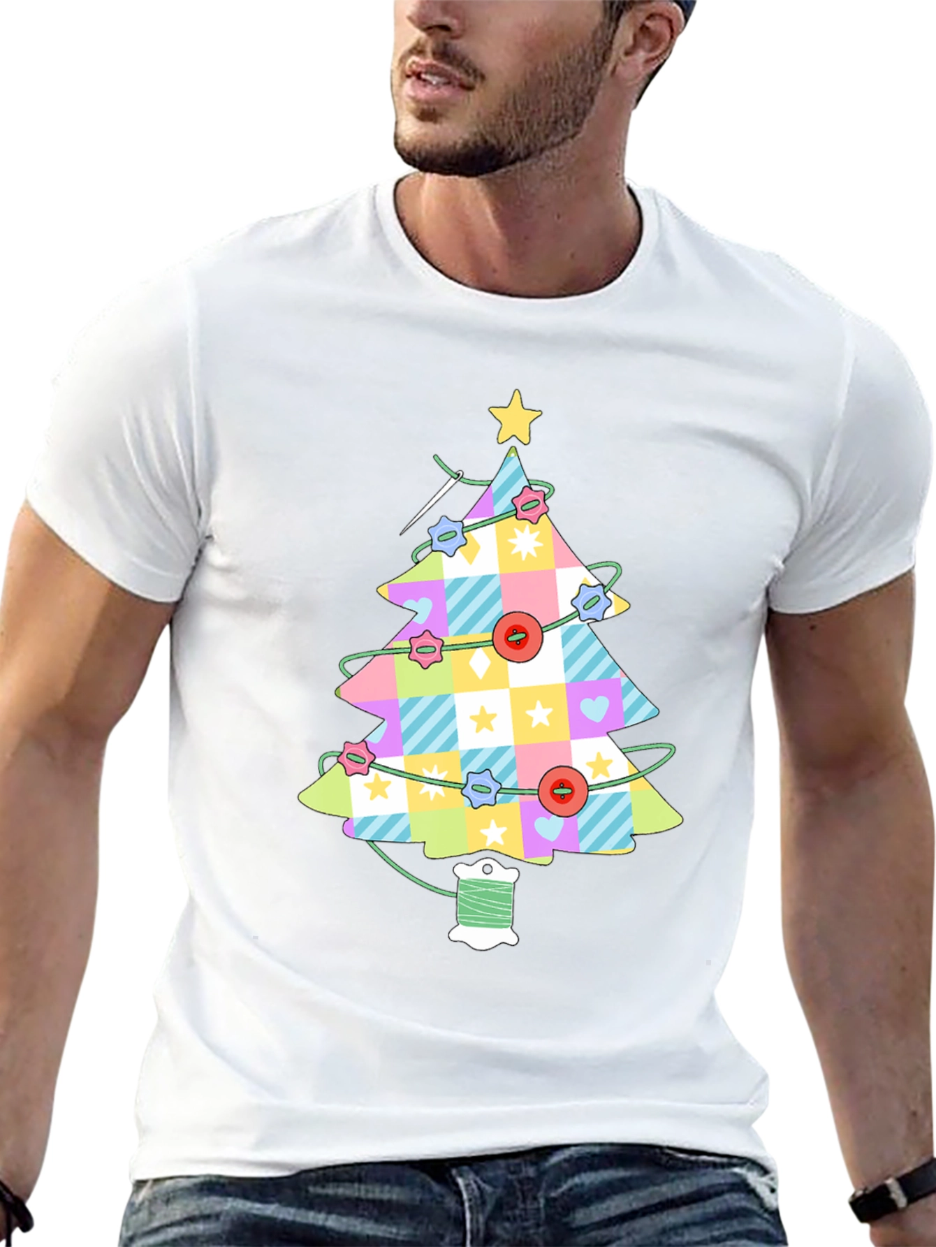 Sewing Christmas Tree T-Shirt - Holiday Apparel