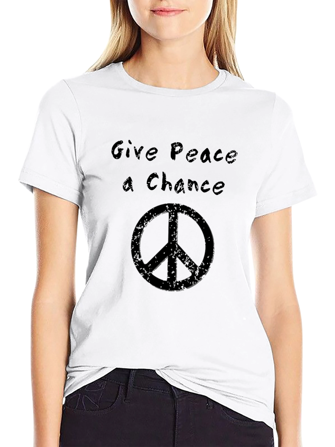 Give Peace a Chance Black T-Shirt