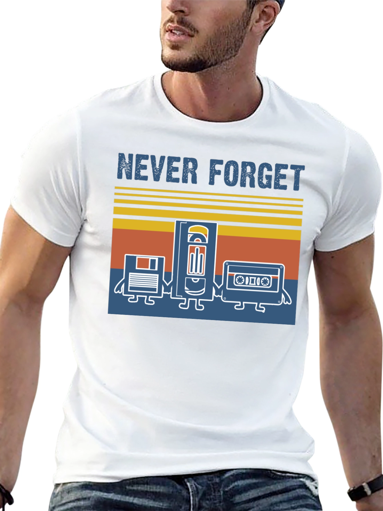 Never Forget Graphic Tee - Retro Media T-Shirt